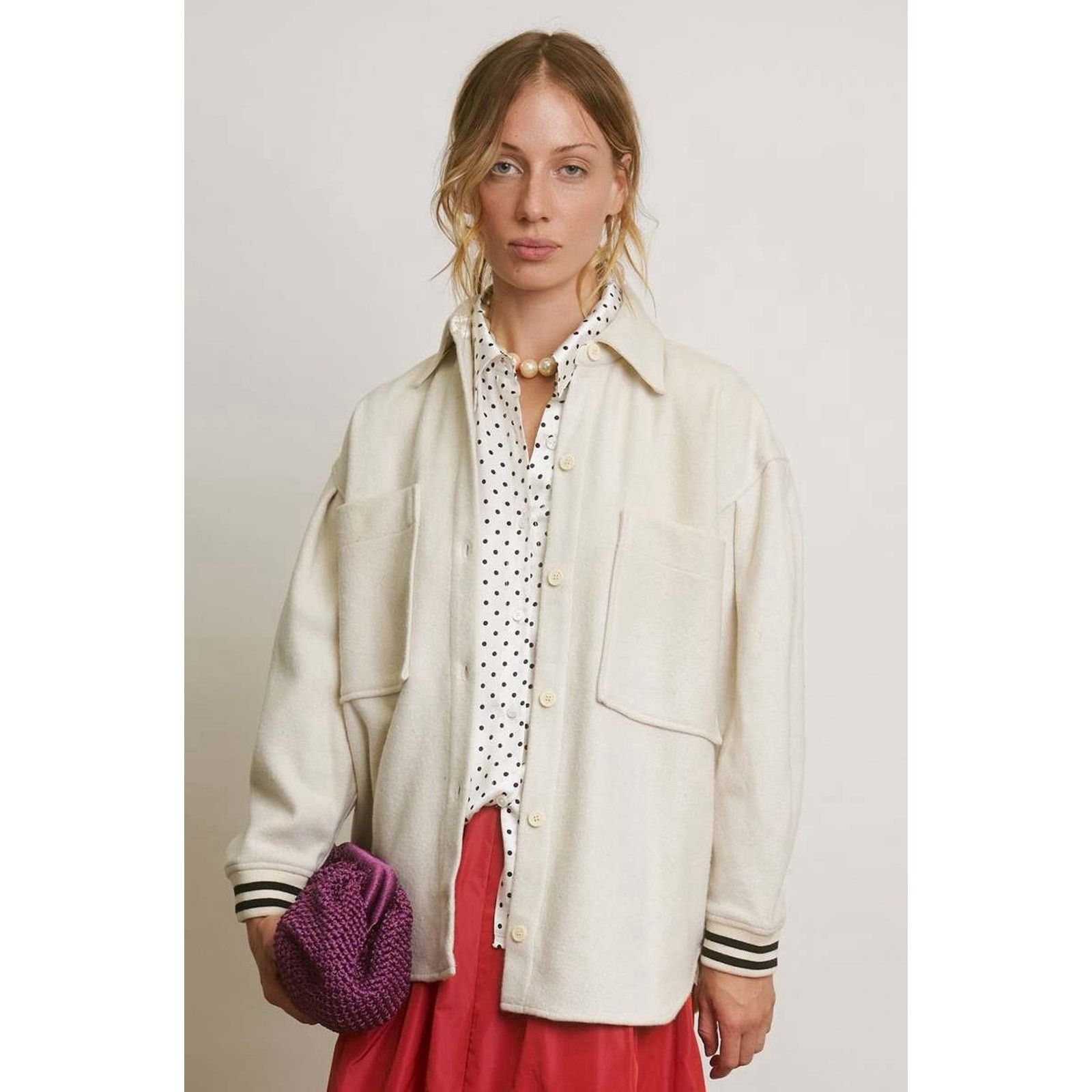 Other Aquarius Cocktail Wool Didi Shirt Jacket Bomber Cream 0 XS Size XS / US 0-2 / IT 36-38 - 1 Thumbnail