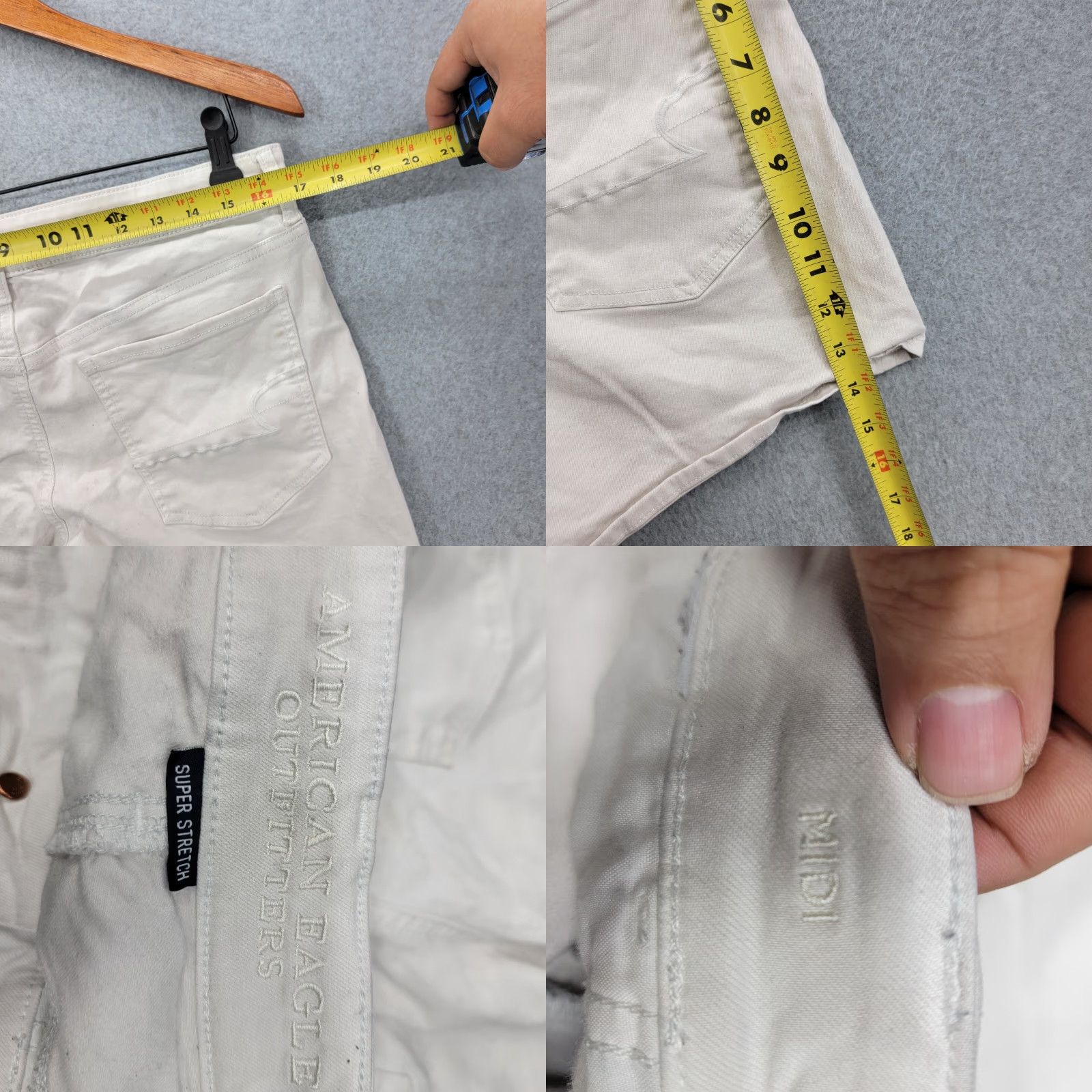 American Eagle Outfitters American Eagle Outfitters Shorts Twill Midi white AEO Super Stretch Casual Chino Women size 14 Regular Size 36" / US 14 / IT 50 - 8 Thumbnail