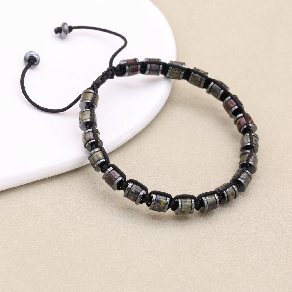 Handmade × Vintage 18.5cm Natural Stone Hematite Beads Braided Bracelet Size ONE SIZE - 4 Thumbnail