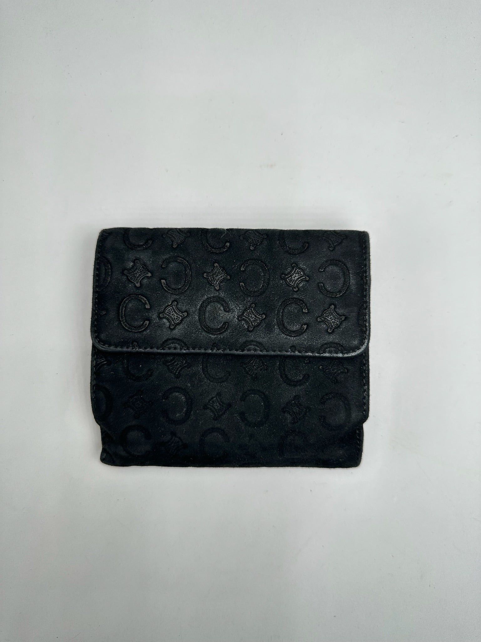 Celine Vintage Macadam Monogram Velour Leather Wallet black Size ONE SIZE - 1 Thumbnail