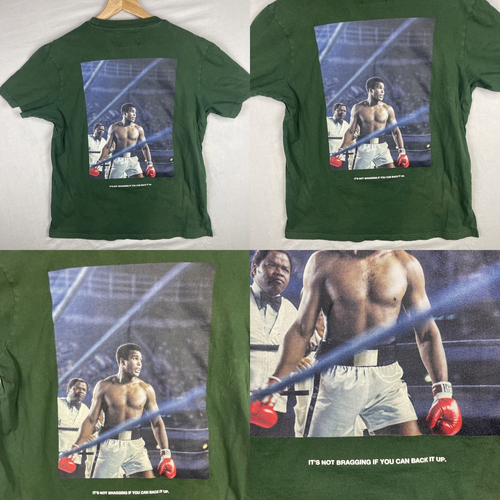 Palace Muhammad Ali Shirt Mens Medium Green Shoe Palace Its Not Bragging Boxing Fight Shirt Size US M / EU 48-50 / 2 - 8 Thumbnail