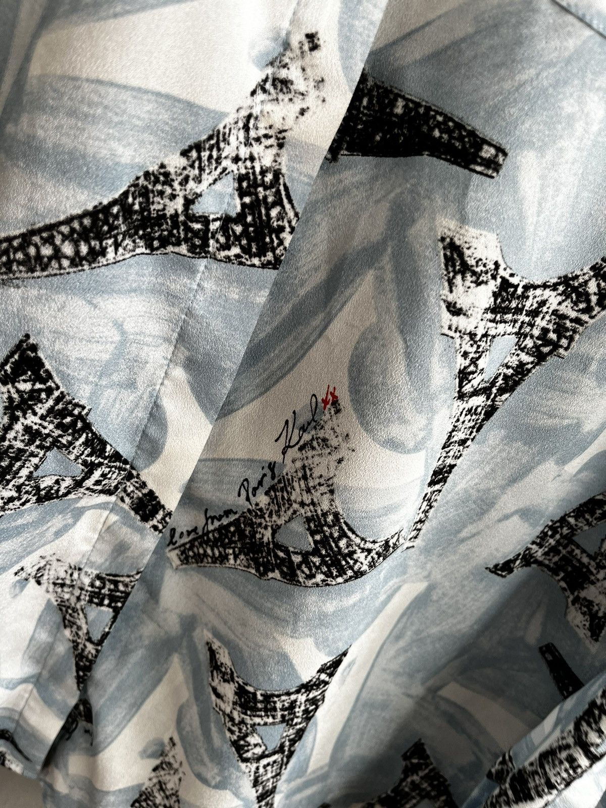 Designer × Karl Lagerfeld Karl Lagerfeld Paris France Eiffel Tower Print button shirt Size US S / EU 44-46 / 1 - 8 Thumbnail