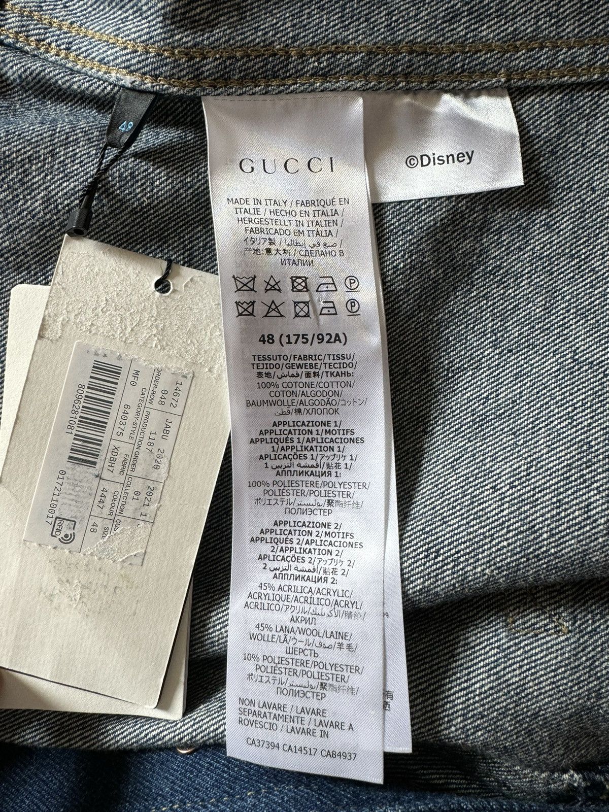 Gucci Rare-Gucci logo Donald denim vest Sz48 Size US M / EU 48-50 / 2 - 5 Thumbnail