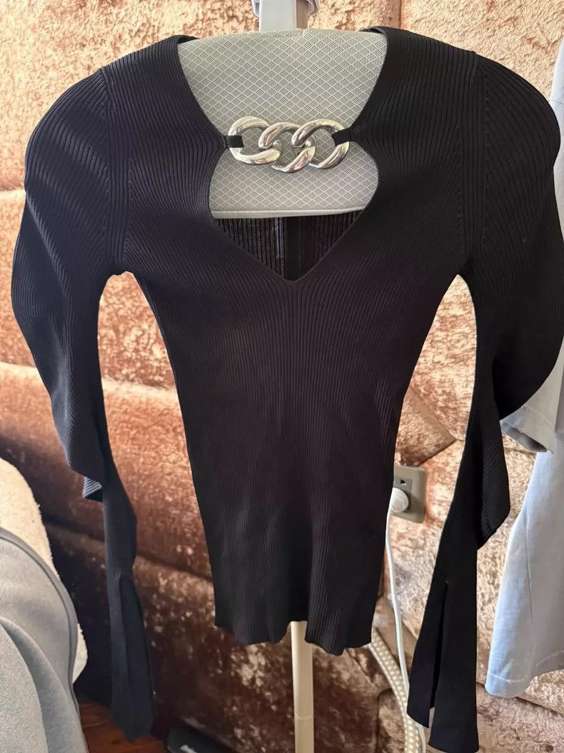 Alexander Wang Alexander Wang Black Ribbed Knit Top- Size S / US 4 / IT 40 - 1 Thumbnail