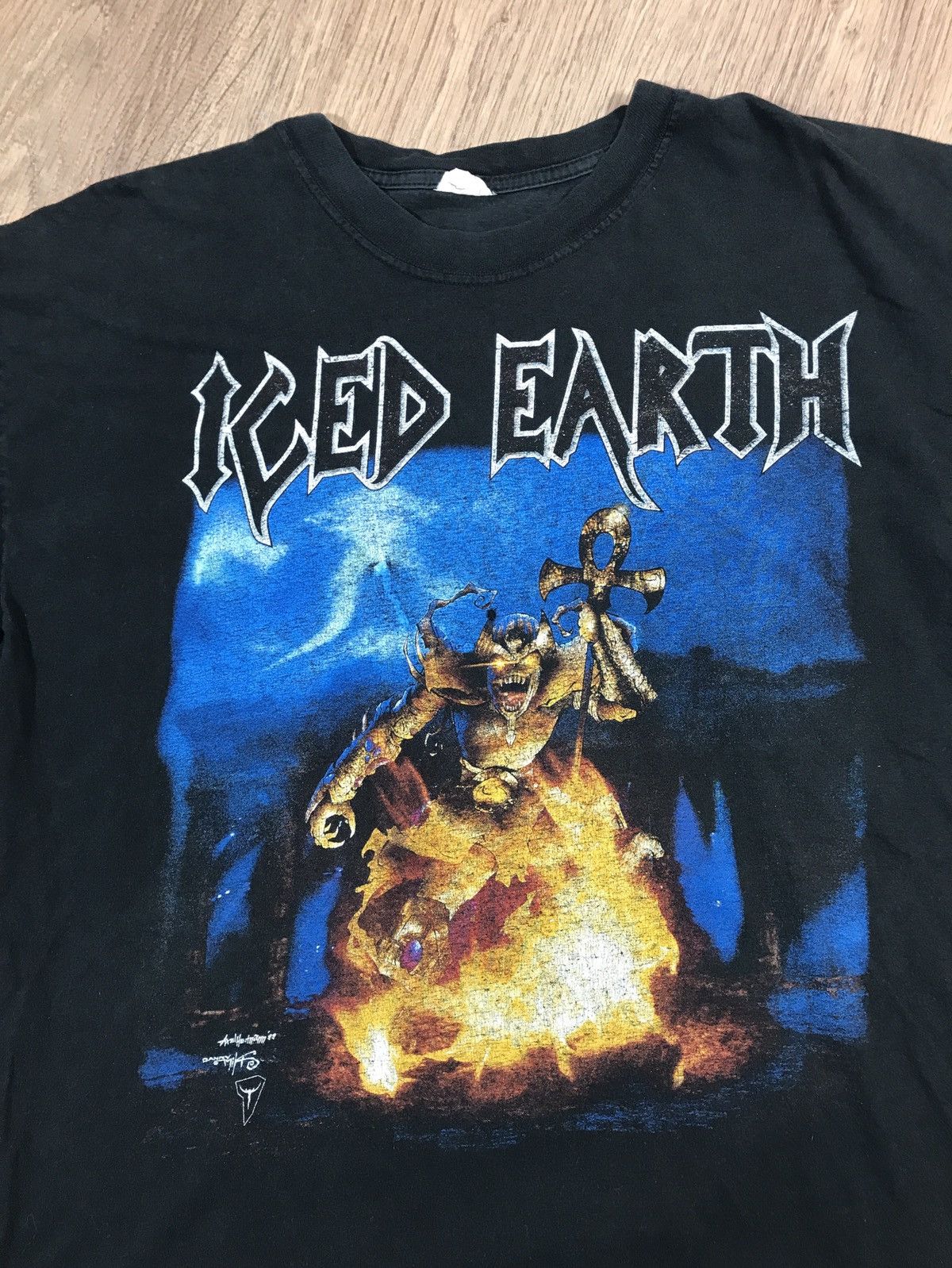 Band Tees × Vintage Vintage 90s Iced Earth T Shirt Rare Size US XL / EU 56 / 4 - 2 Thumbnail