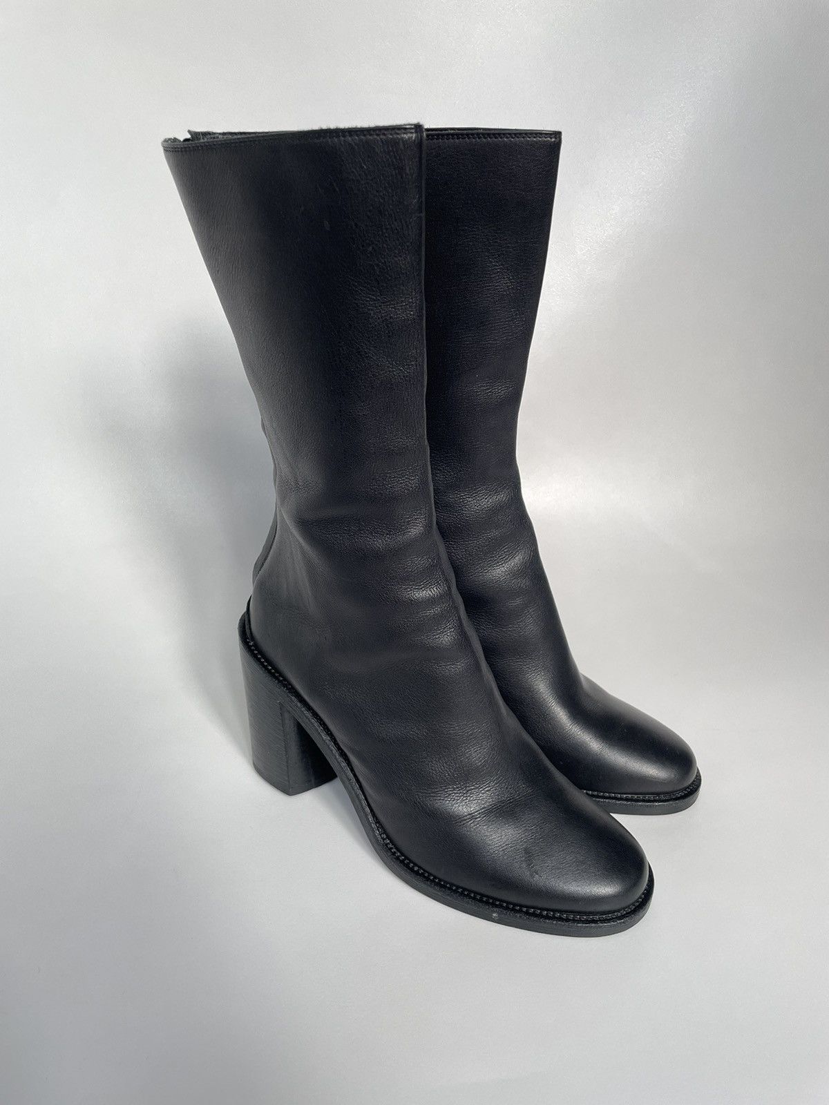 Haider Ackermann Sample Black Leather Thigh High Boots Size US 8 / IT 38 - 14 Thumbnail