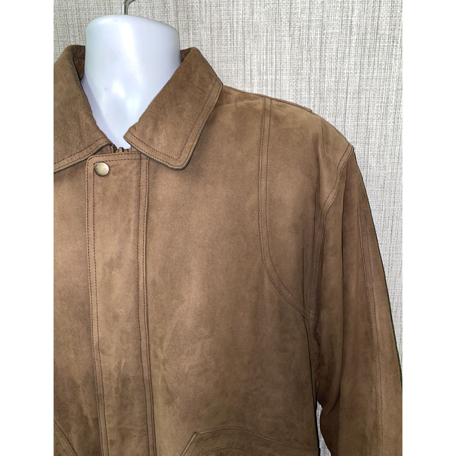 Vintage Reed Jacket Brown Leather Suede Plaid Lined Full Zip Size 40 Mens Size US XXS / EU 40 - 2 Thumbnail
