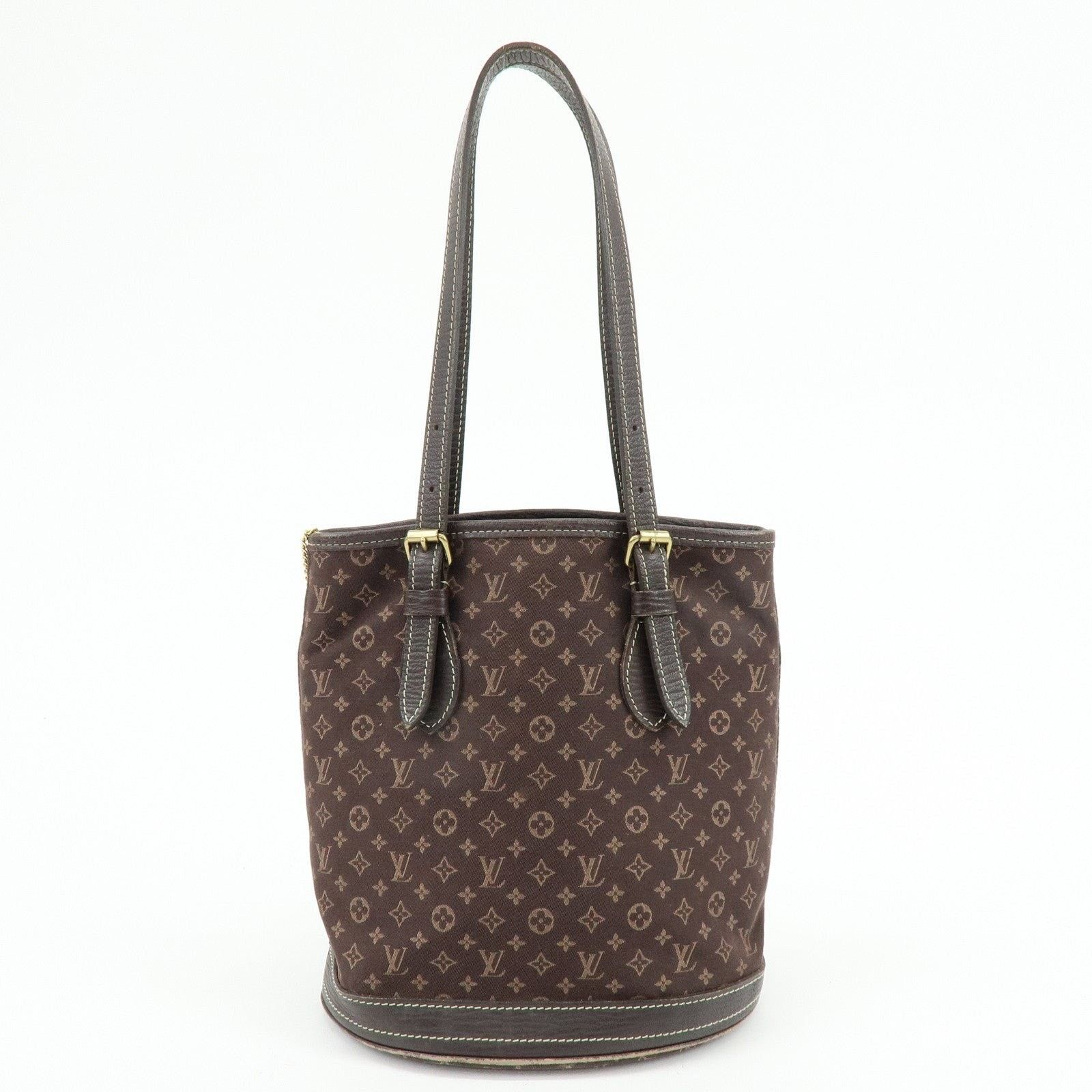 Louis Vuitton Louis Vuitton Monogram Mini Lin Bucket PM Tote Cotton Brown Size ONE SIZE - 2 Thumbnail