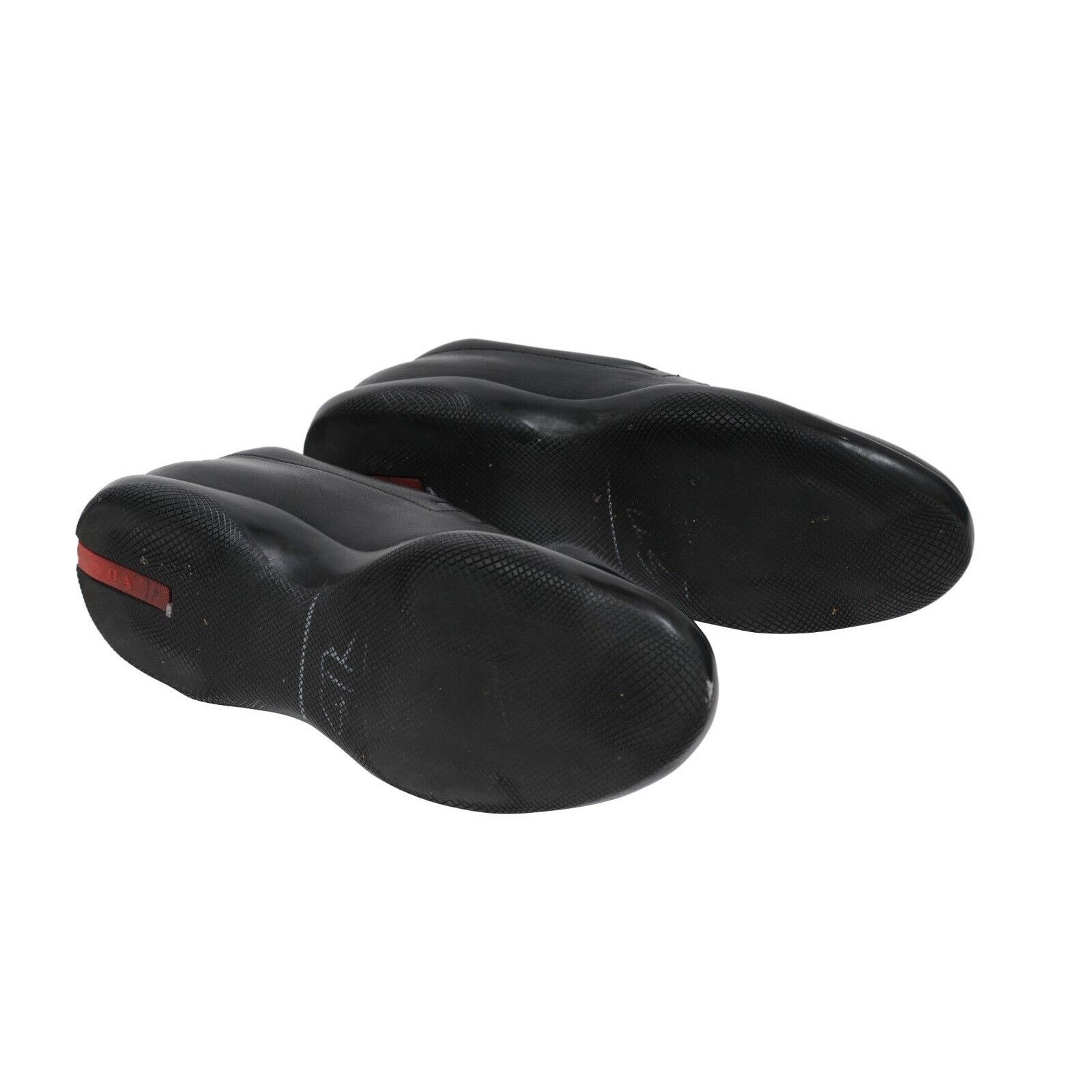 Prada Logo Plaque Loafers Black Leather Moccasin - 01900 Size US 7 / EU 40 - 10 Thumbnail
