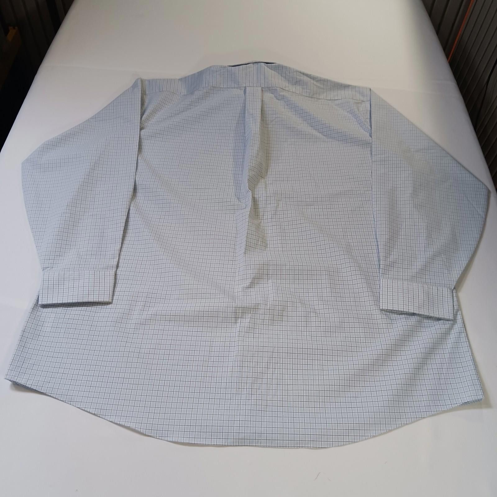 Stafford Stafford RN#93677 Mens White Plaid Shirt Sz Big 19 (36-37) Size US M / EU 48-50 / 2 - 2 Thumbnail