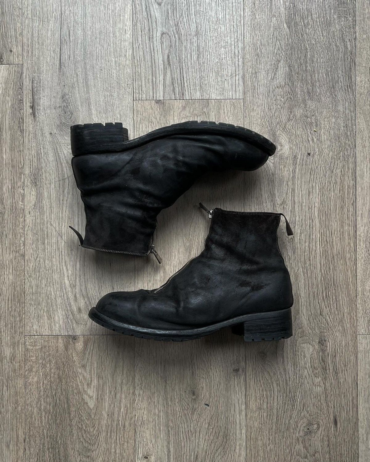 image of Guidi Front Zip Shoes in Brown, Men's (Size 11)