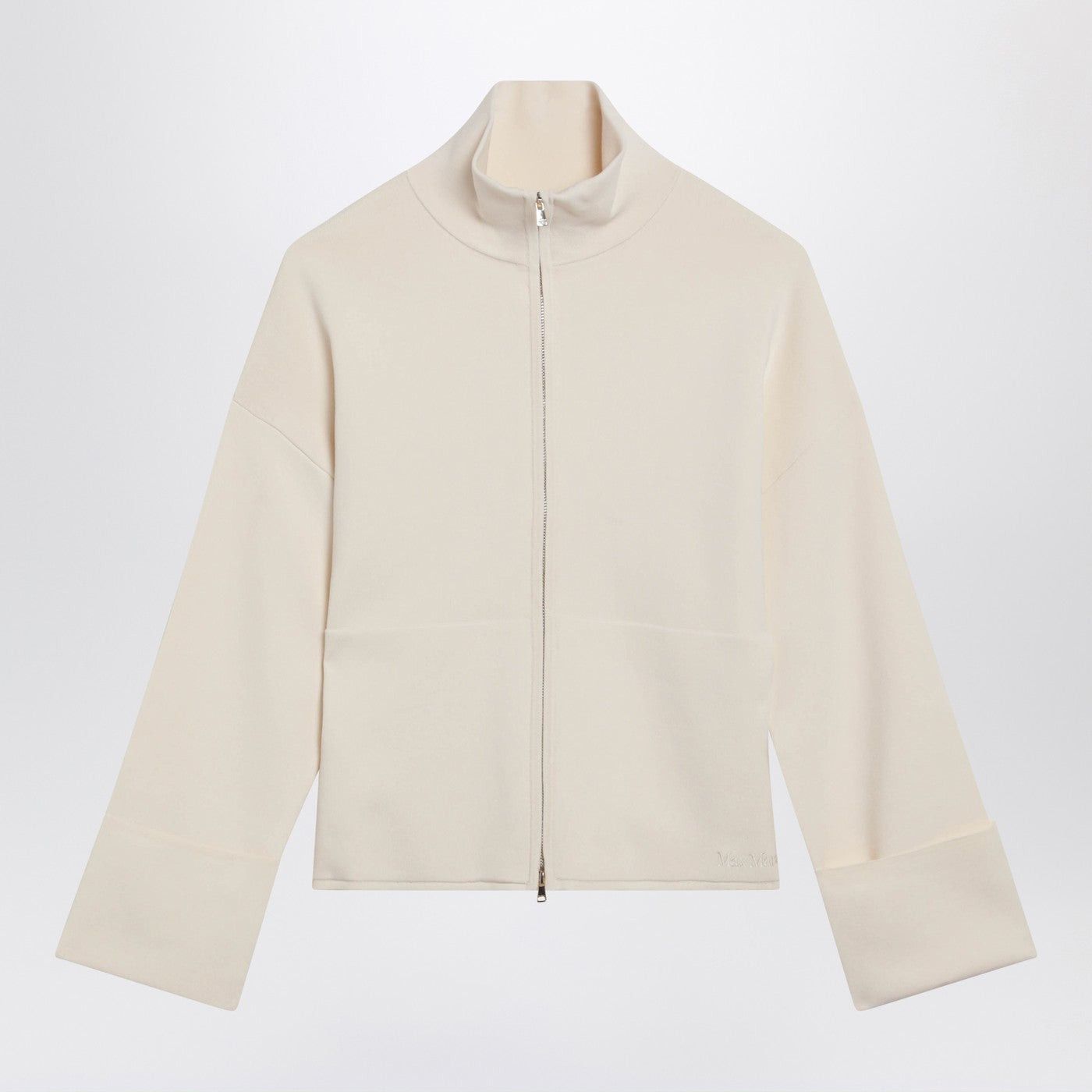 Max Mara Max Mara Ivory Viscose-Blend Zip-Up Sweatshirt Size M / US 6-8 / IT 42-44 - 1 Thumbnail