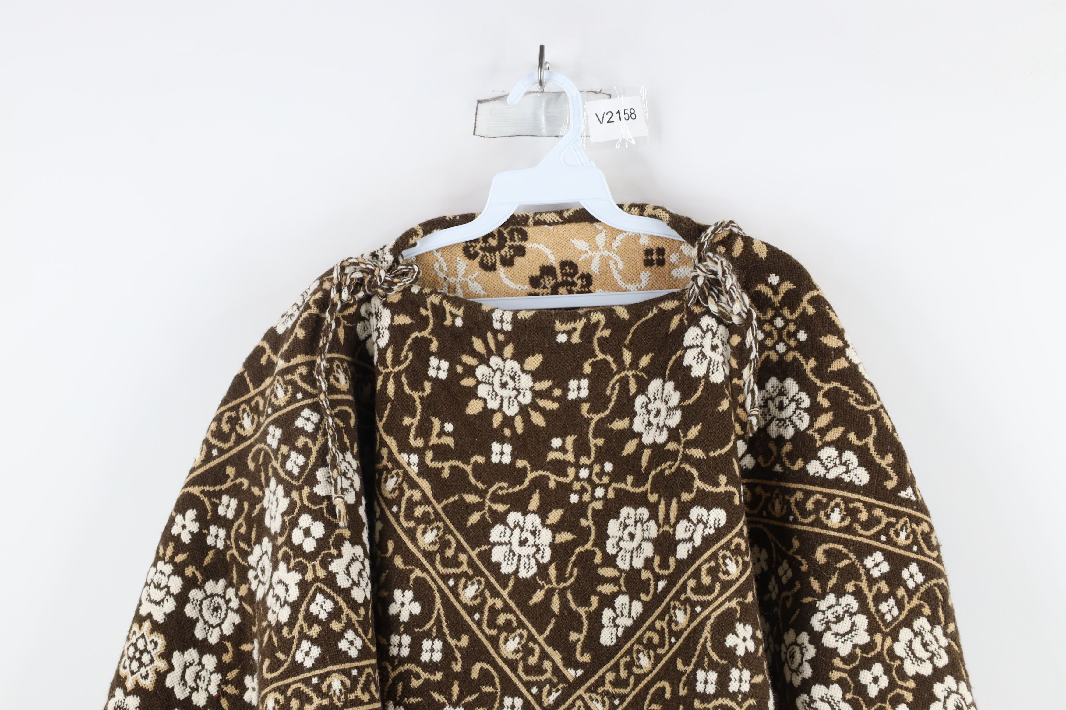 Vintage Vintage 60s 70s Mid Century Modern Blanket Poncho Sweater Size ONE SIZE - 2 Thumbnail