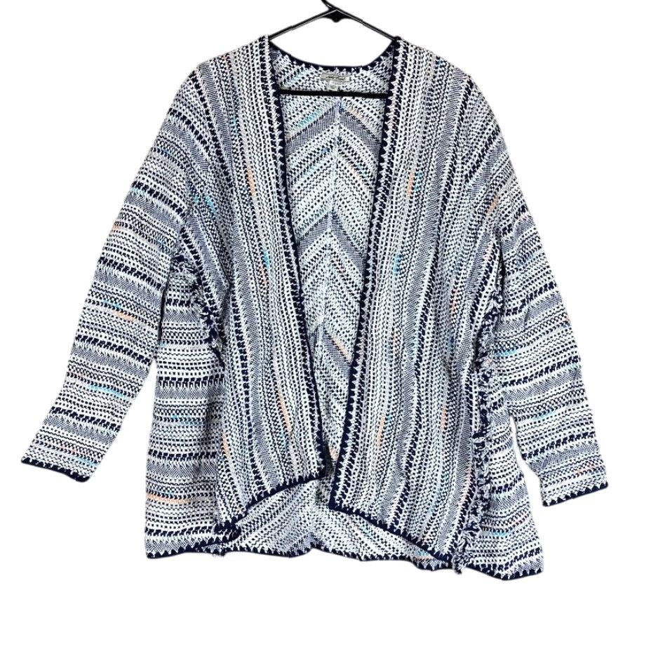Lucky Brand Lucky Brand Womens Sweater Cardigan Multicolor Stripe Open Front Fringe Knit M Size M / US 6-8 / IT 42-44 - 2 Thumbnail