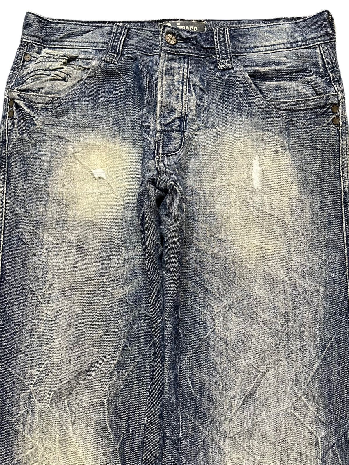 14th Addiction Vintage Japanese Brand Blue Wash Thunder Style Loose Jeans Size US 32 / EU 48 - 3 Thumbnail