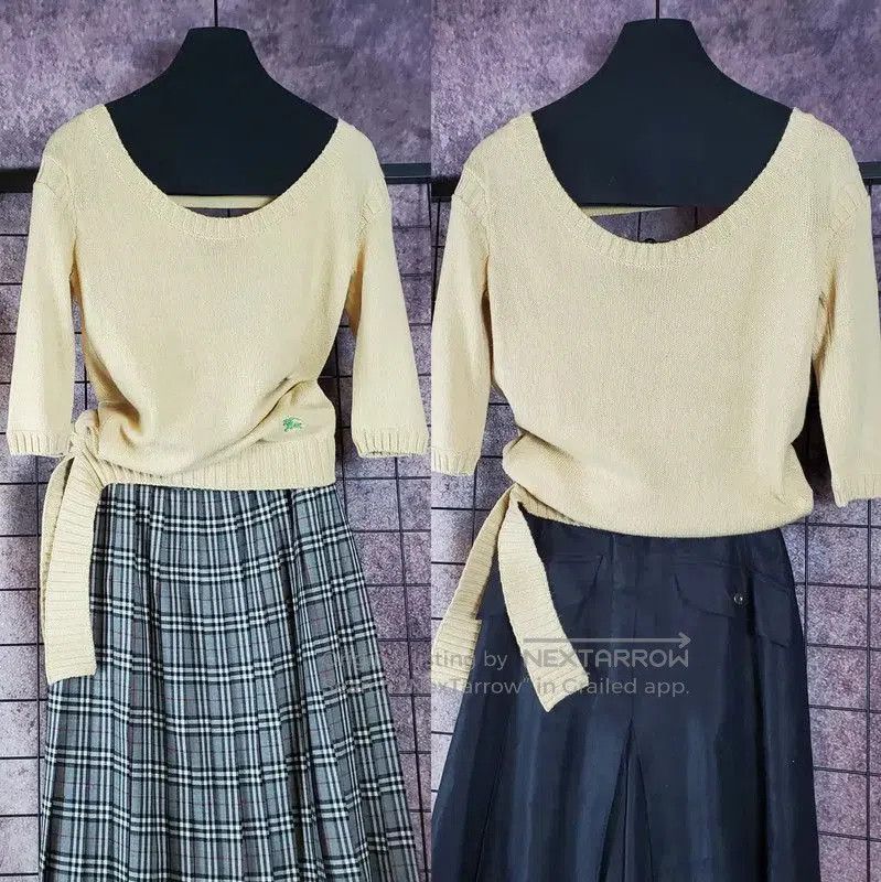 Burberry Burberry Khaki Cotton Blend Embroidered Knit Top. Size M / US 6-8 / IT 42-44 - 1 Thumbnail