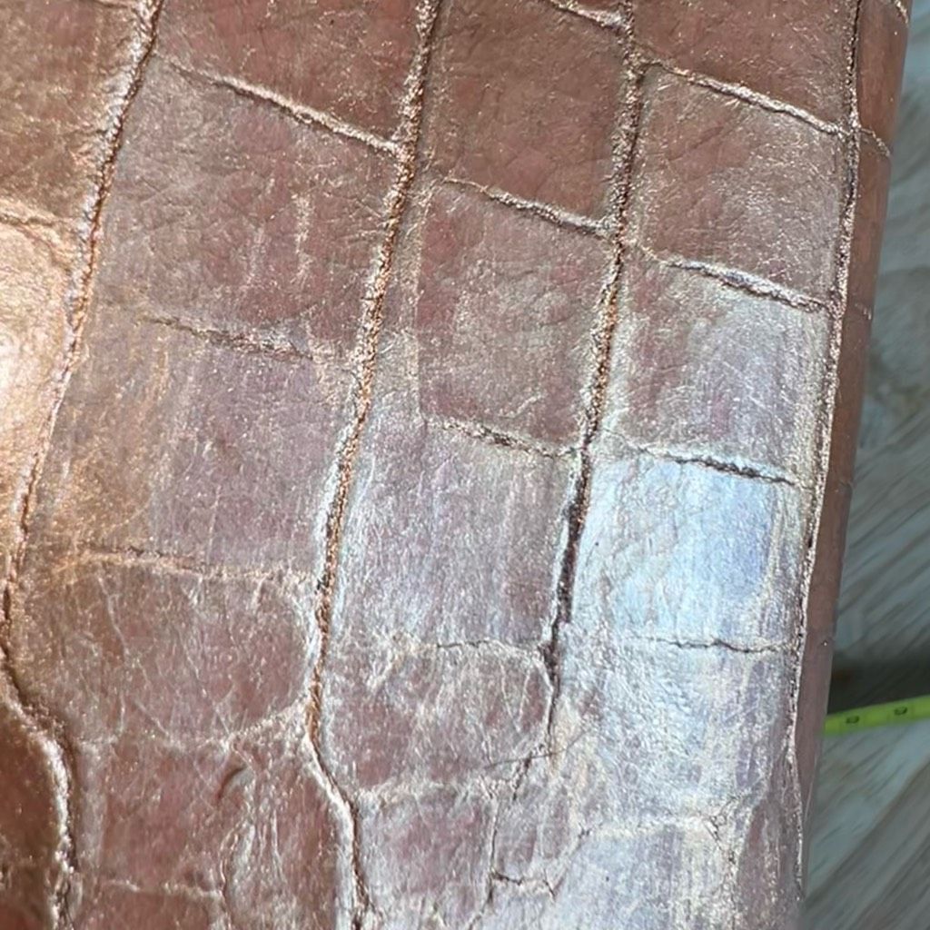 Miu Miu Miu Miu Croc Embossed Metallic Bronze Zip Around Long Accordion Upcycled Wallet Size ONE SIZE - 11 Thumbnail