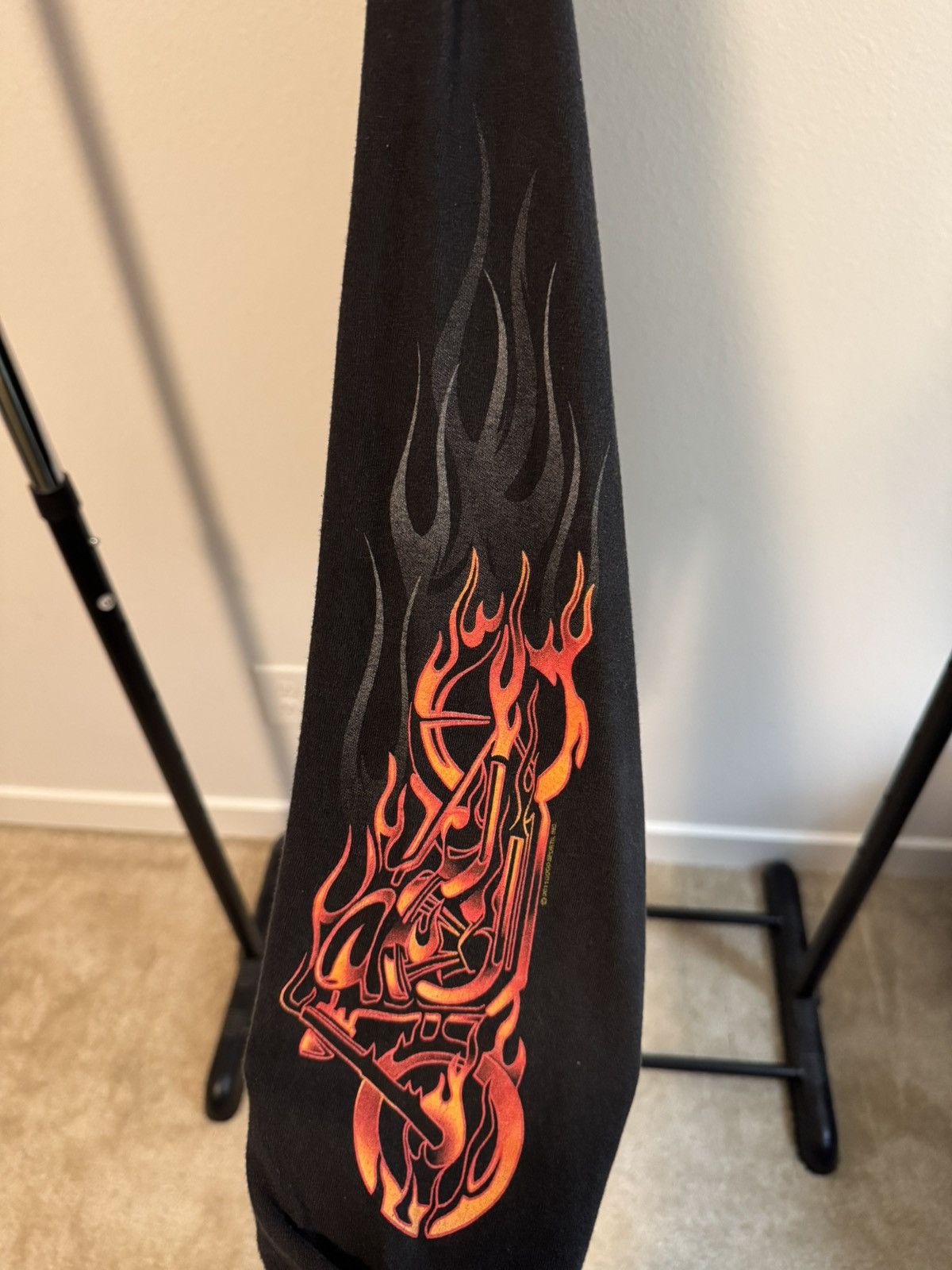 Vintage Vintage Hot Leathers Black Long Sleeve “Flame Bike” Size US L / EU 52-54 / 3 - 2 Thumbnail
