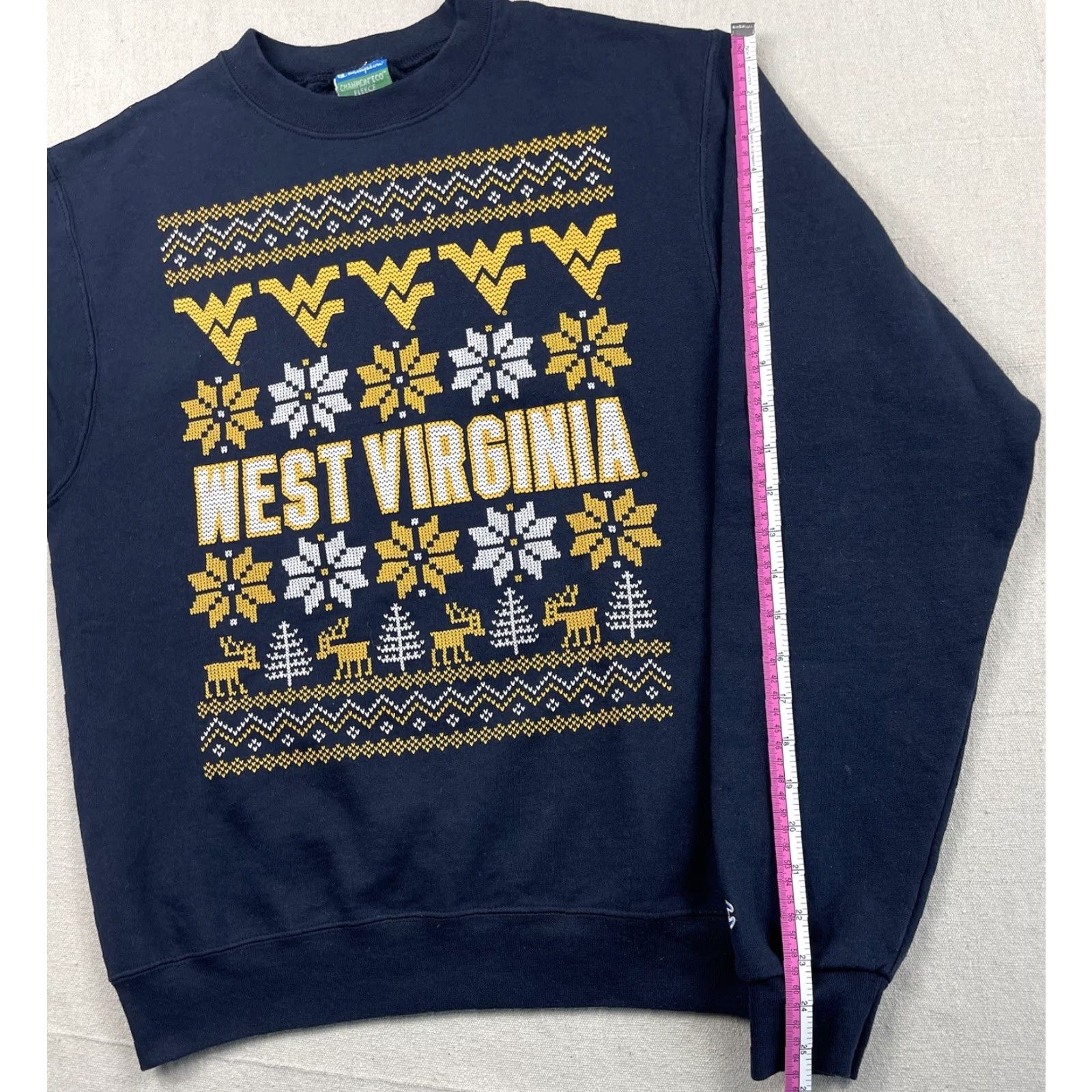 Champion Champion Sweatshirt West Virginia Crewneck Navy S Unisex Adults WVU Mountaineers NCAA Football Logo Size US S / EU 44-46 / 1 - 5 Thumbnail