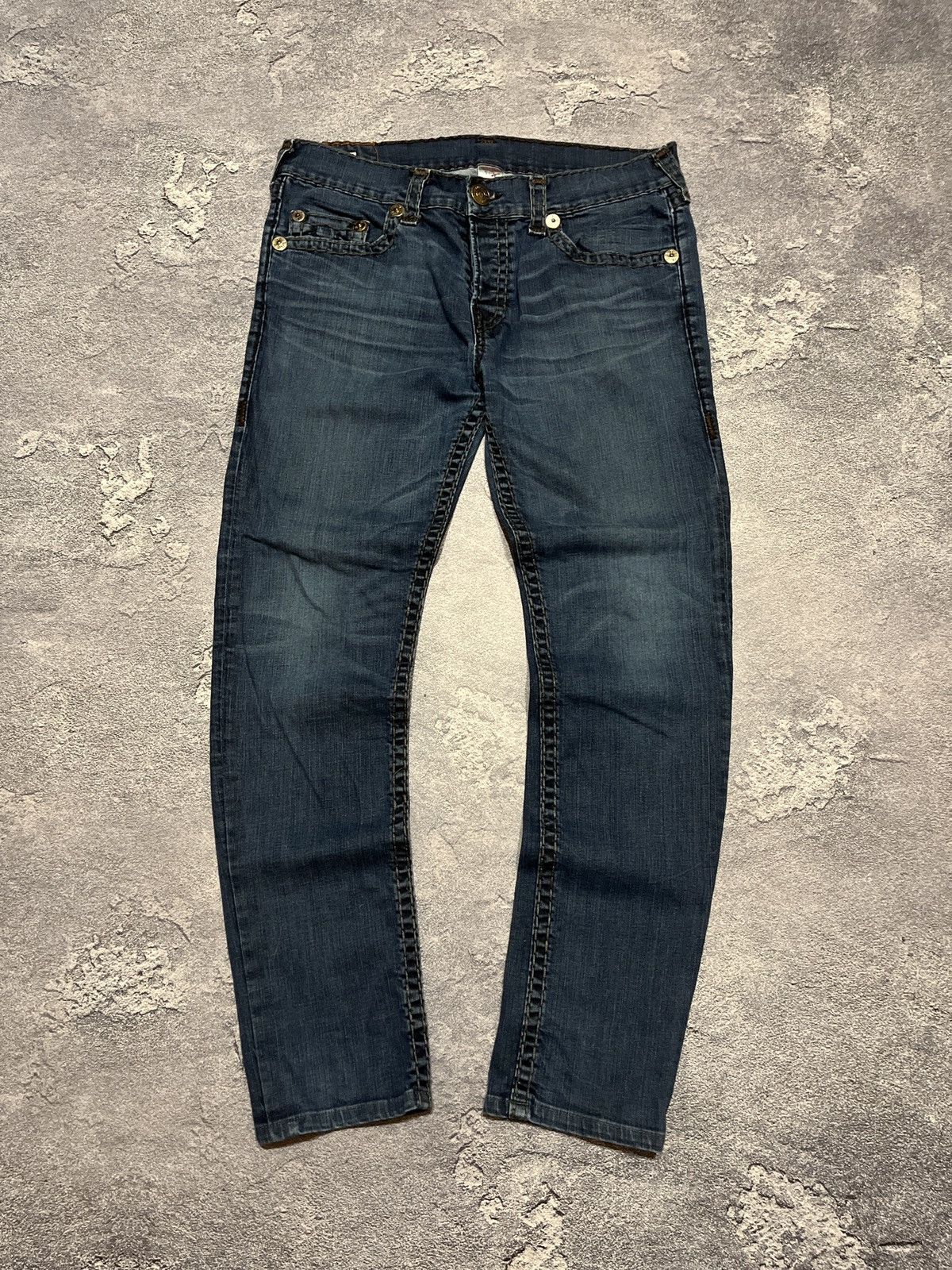 True Religion × Vintage Vintage True Religion Faded American Denim Baggy Hype Jeans Size US 38 / EU 54 - 2 Thumbnail