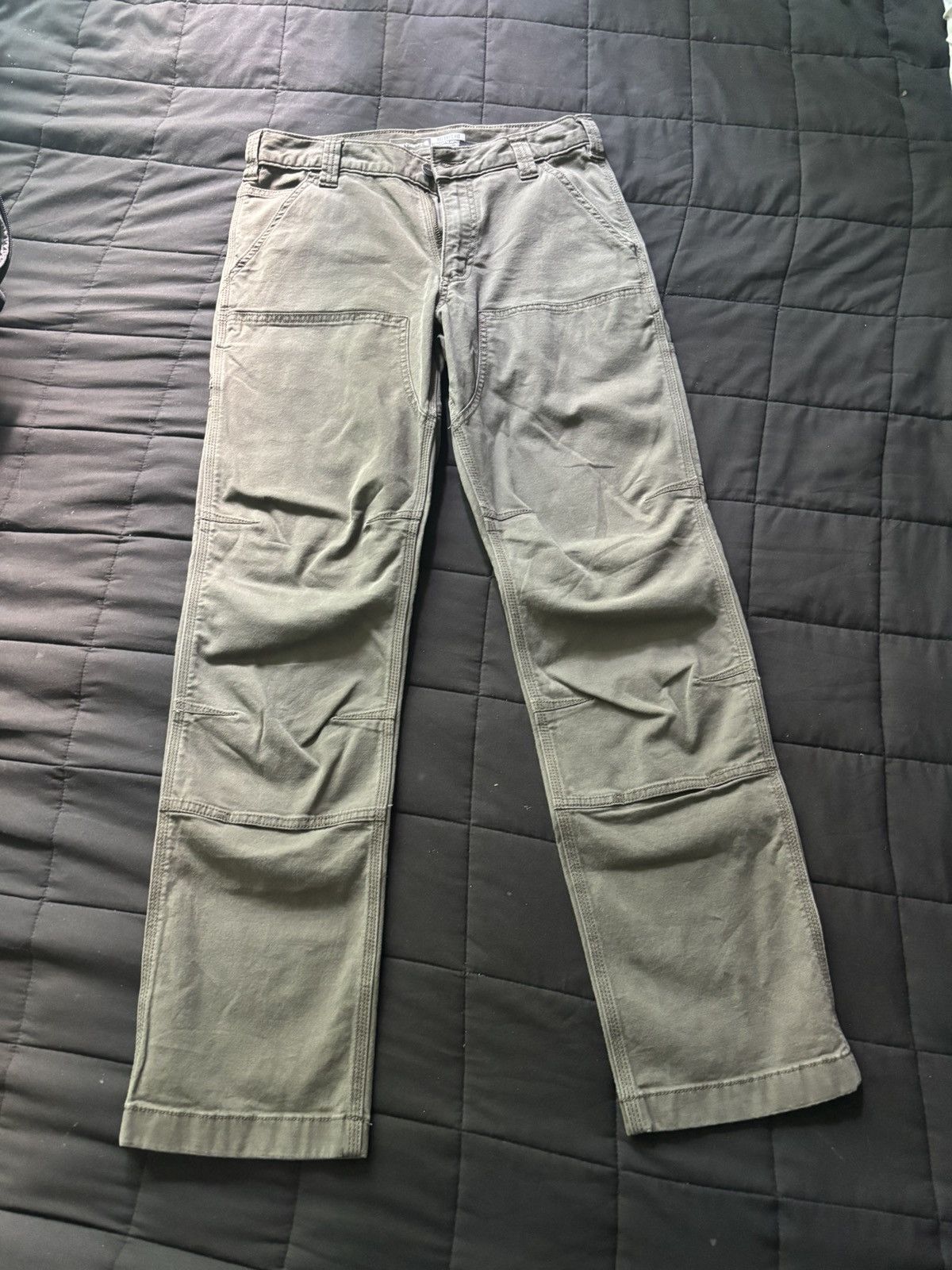 Carhartt Carthartt Relaxed Fit Olive Green Carpenter Workwear Size US 31 - 1 Thumbnail