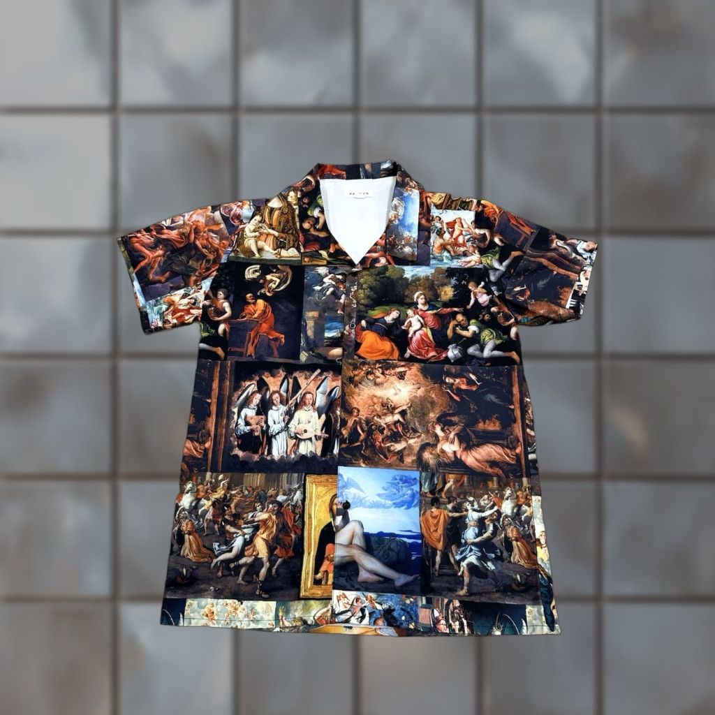 Pacsun PacSun Shirt Mens L Colorful All Over Print Button Up Art Mona Lisa Casual Short Sleeve Collared Geometric Multicolor Size US L / EU 52-54 / 3 - 1 Thumbnail