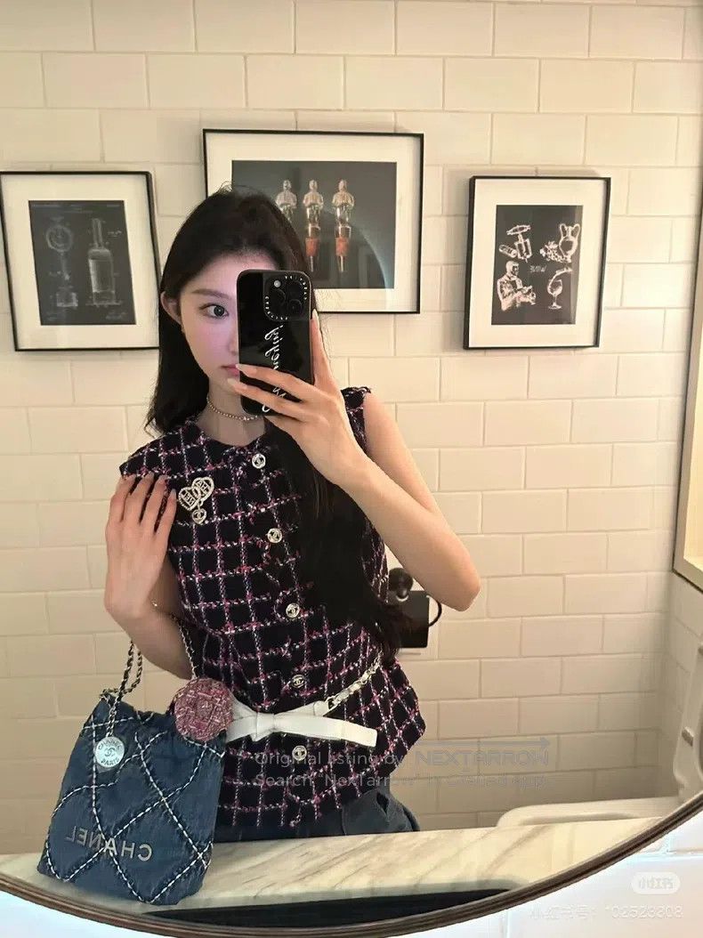 Chanel Chanel 24P purple plaid twill soft tweed diamond buckle ve Size XS / US 0-2 / IT 36-38 - 9 Thumbnail