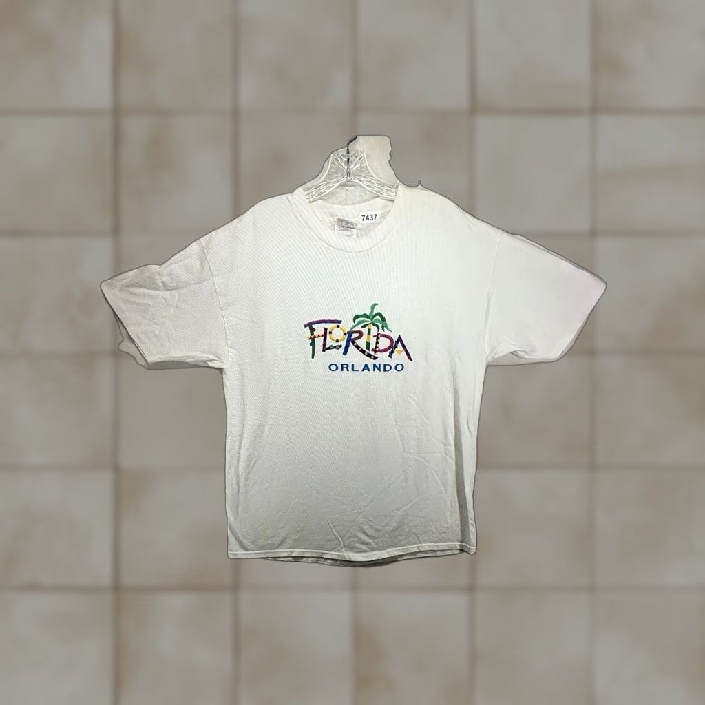 Hanes Vintage Hanes Orlando Florida T Shirt Men XL Crew Neck Short Sleeve Cotton Embroidered Palm Beach 90s Size US XL / EU 56 / 4 - 1 Thumbnail
