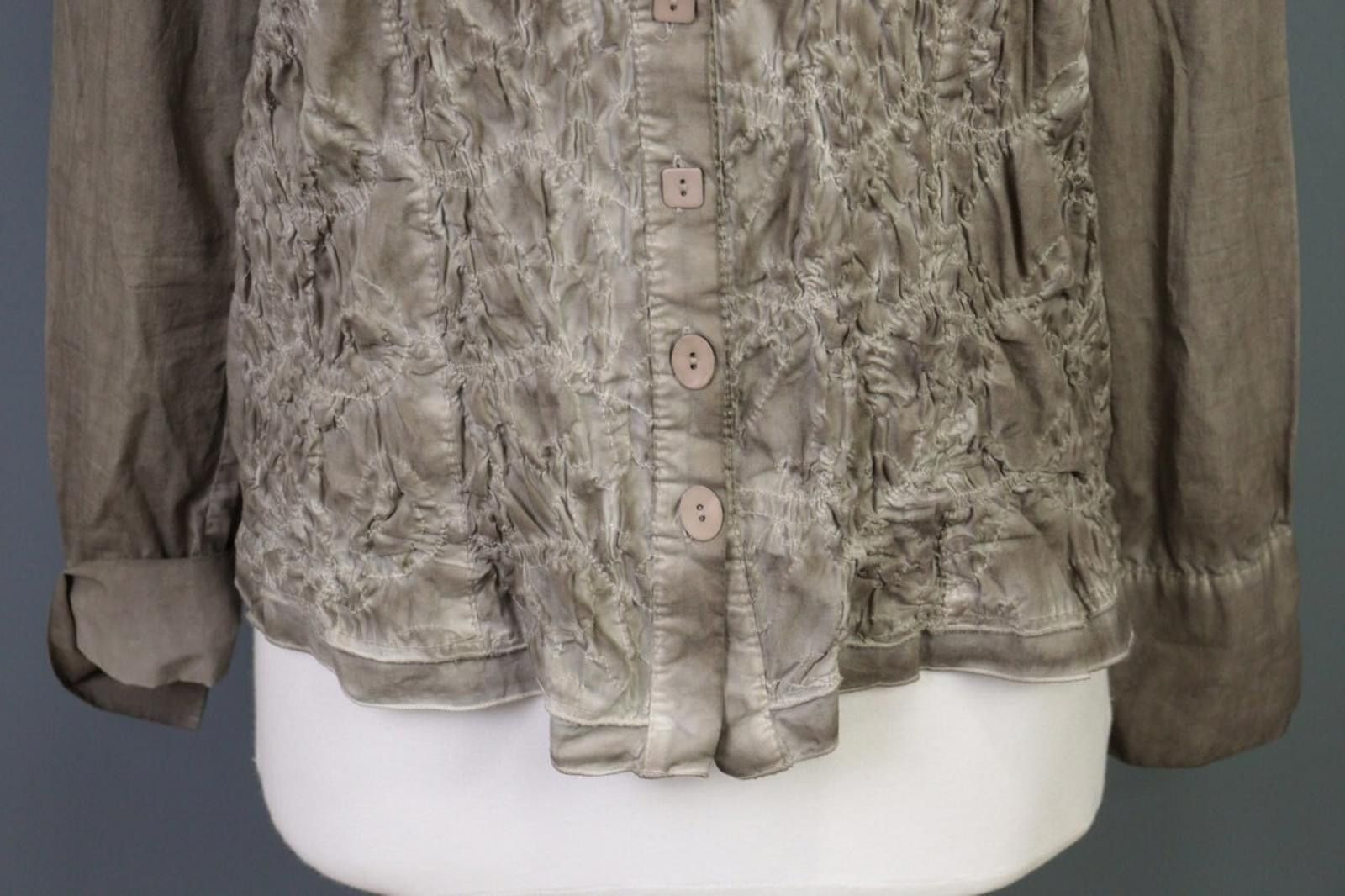 Designer Bottega Gray Designer Lagenlook Shirt Blouse Tunic Size XXL Size XL / US 12-14 / IT 48-50 - 4 Thumbnail