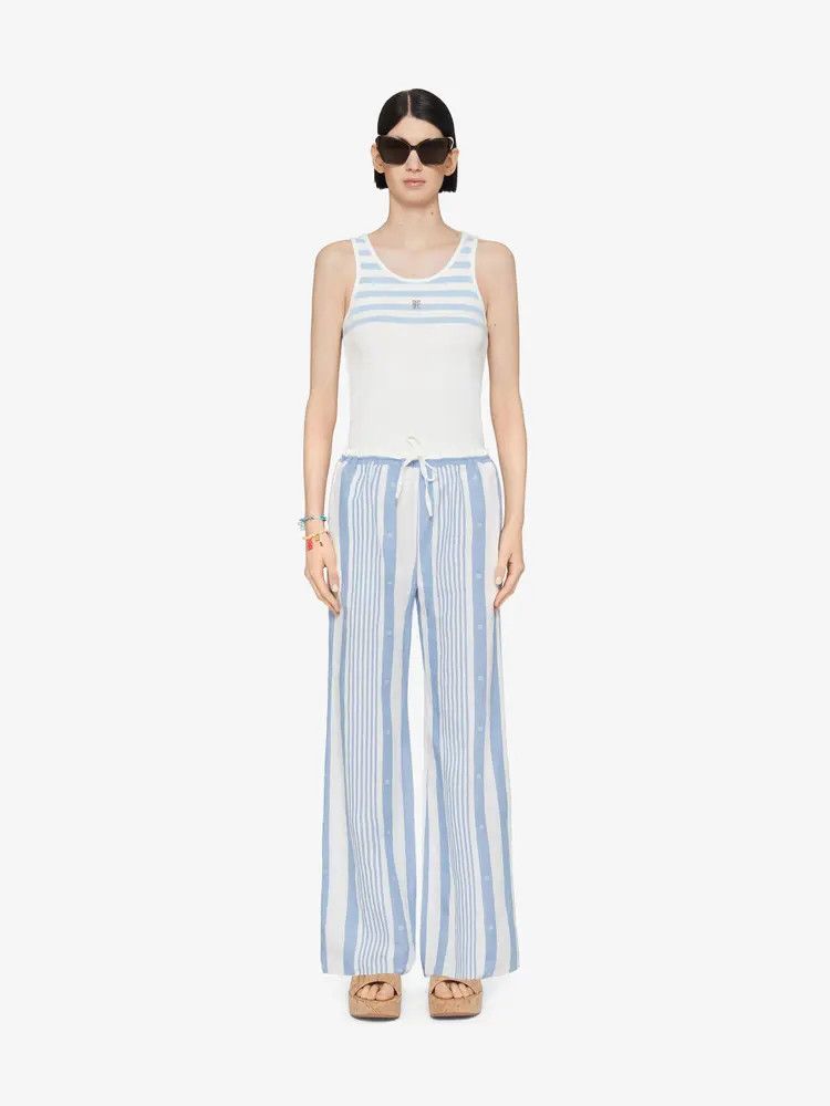 Givenchy o1srvl11e0725 4G Rib Tank Top in White/Blue Size L / US 10 / IT 46 - 2 Thumbnail