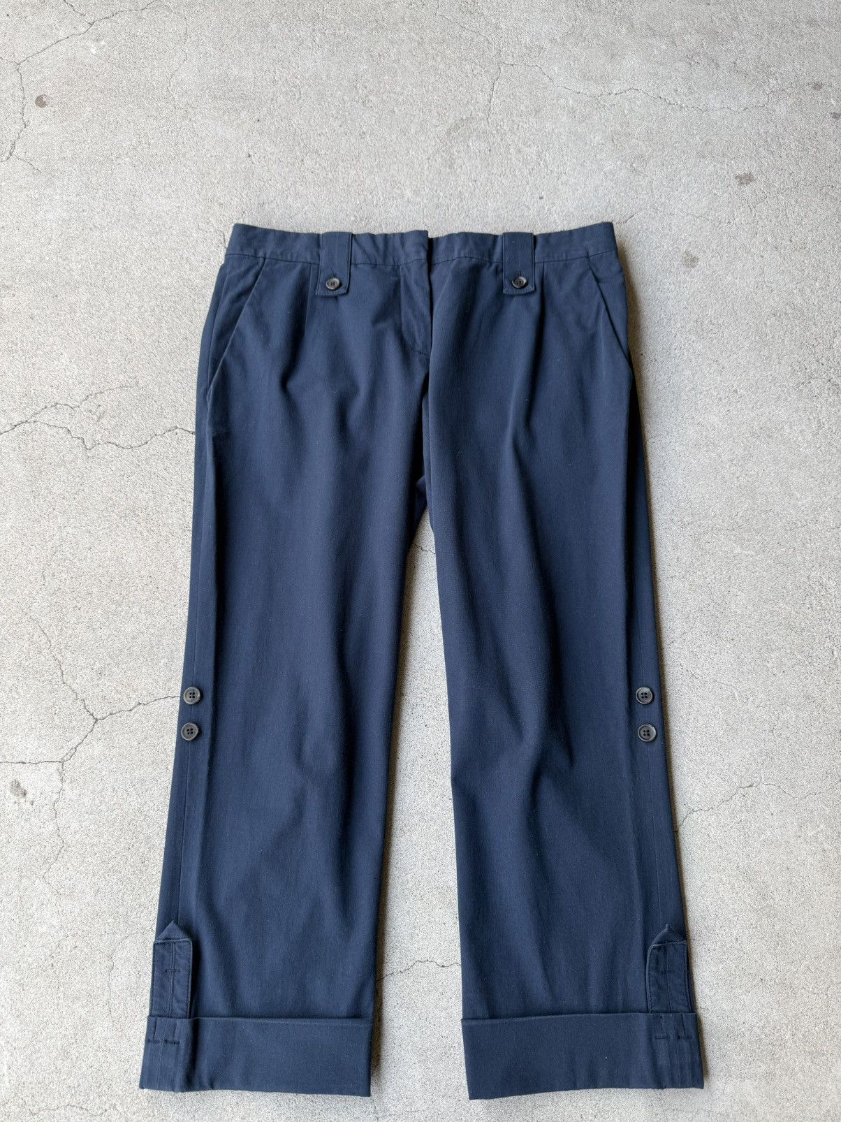 Prada 2000s PRADA Archive Dark Navy 2way Cropped Trousers Size US 28 / EU 44 - 1 Thumbnail