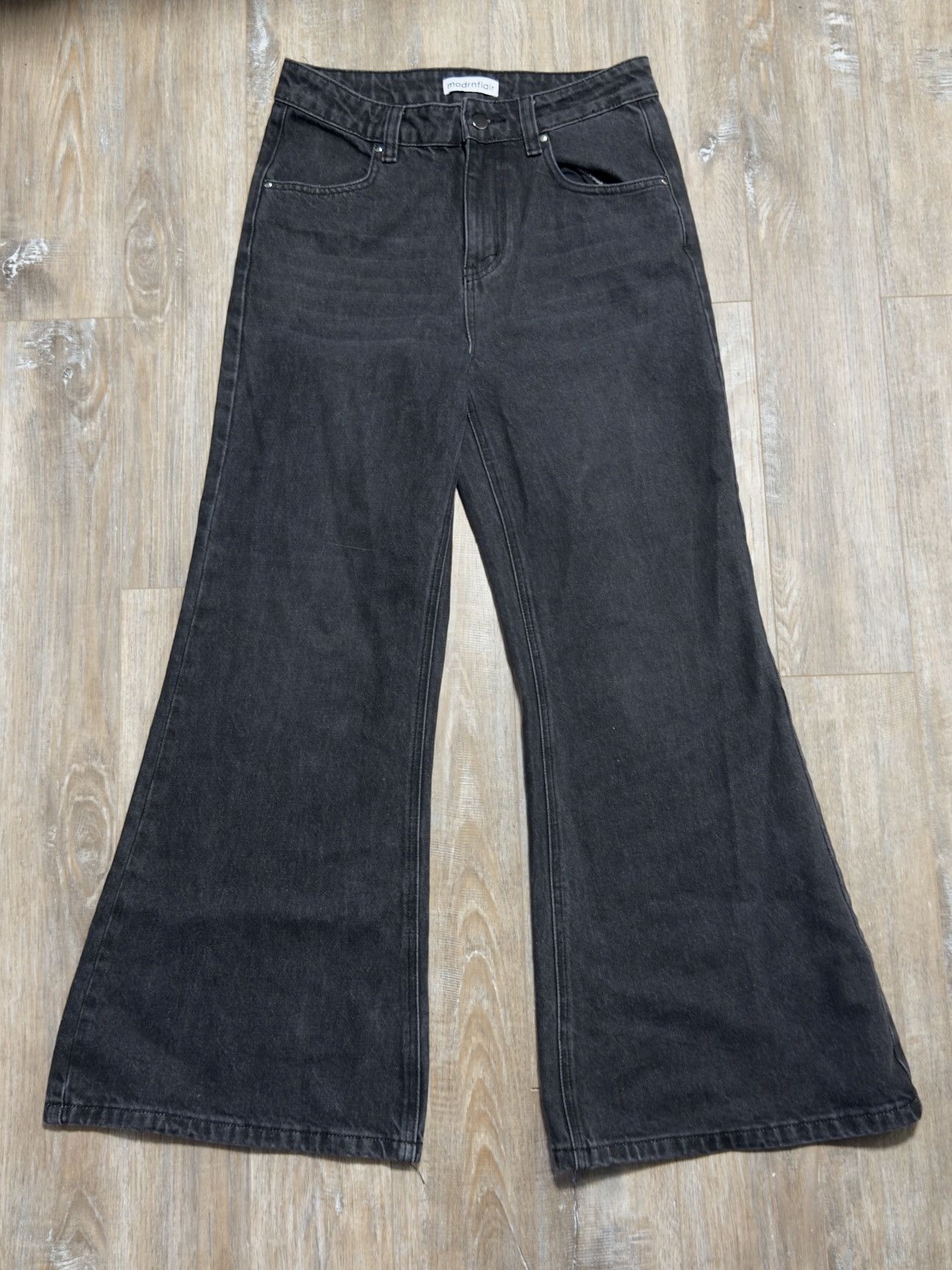 Other Modrnflair Cole Ivy Wide Leg Flair Black Denim Jeans 30x30 Size US 30 / EU 46 - 1 Thumbnail