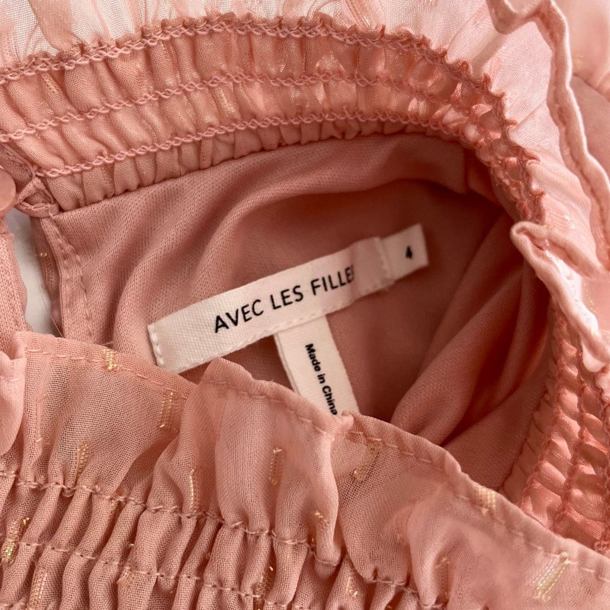 Other Avec Les Filles Pink Ruffled Smocked Sleeveless Maxi Dress Size S / US 4 / IT 40 - 3 Thumbnail
