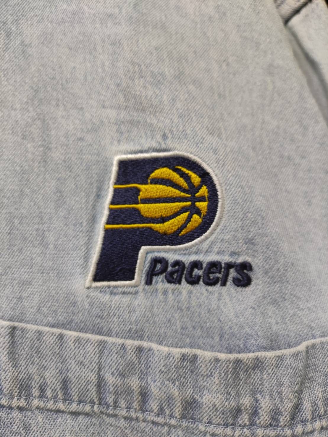 NBA Vtg 1998 Indiana Pacers NBA Denim Shirt Button Up Size US XL / EU 56 / 4 - 3 Thumbnail