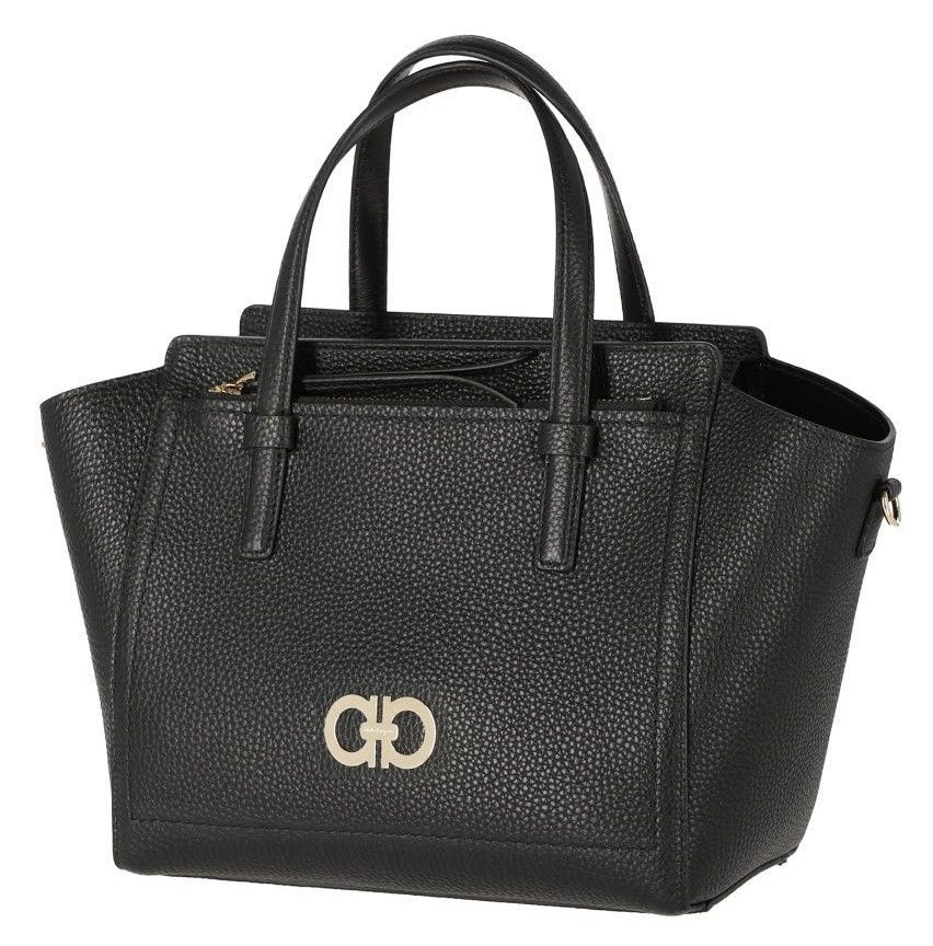 Salvatore Ferragamo o1s1rm0924 Size: OS / Leather Tote Bag in Black Size ONE SIZE - 2 Thumbnail