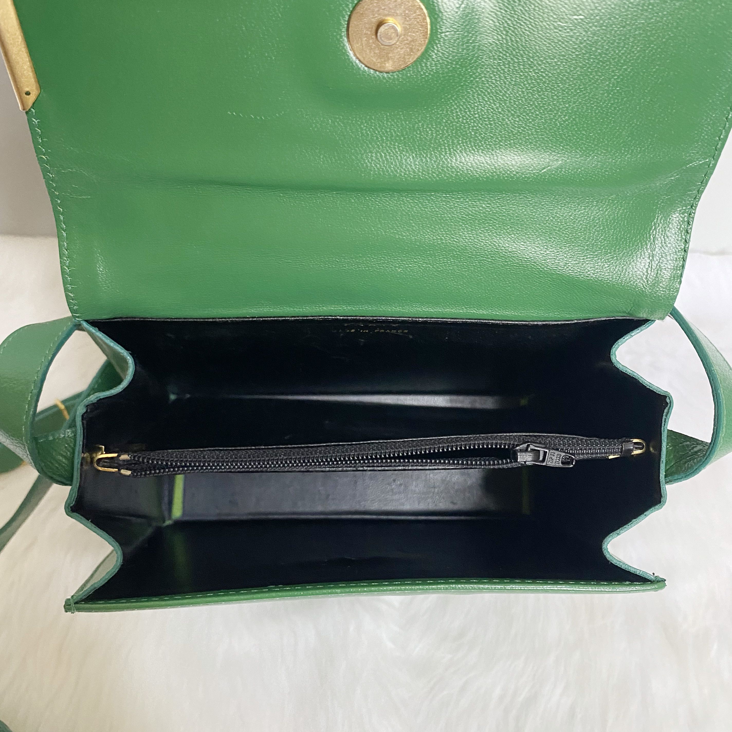 Lanvin Vintage Green Leather Crossbody Bag Size ONE SIZE - 11 Thumbnail