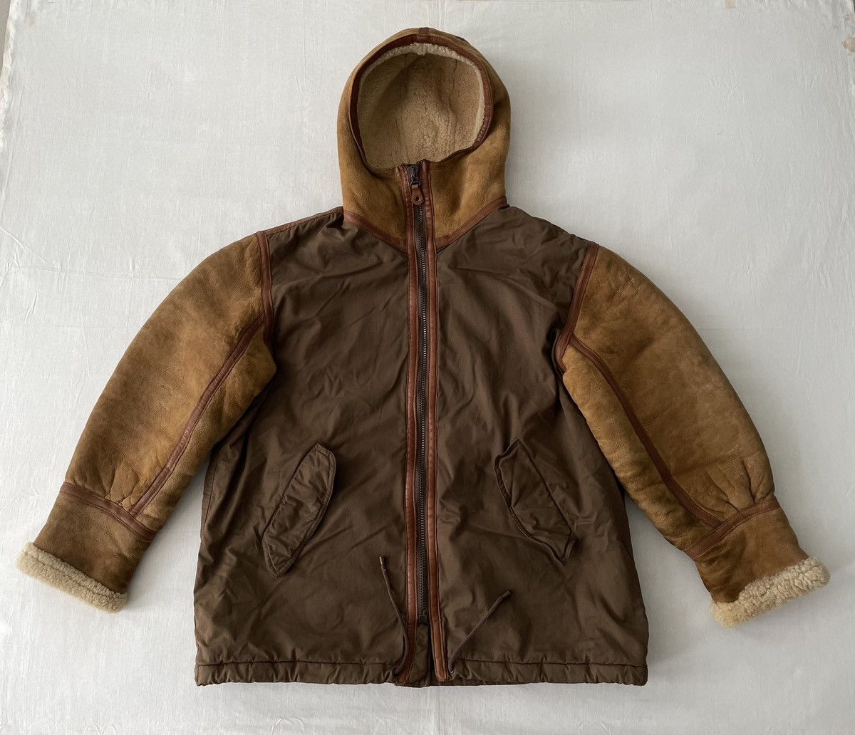 Chevignon Chevignon Shearling Sheepskin Hooded Bomber Jacket Parka B3 Size US L / EU 52-54 / 3 - 1 Thumbnail