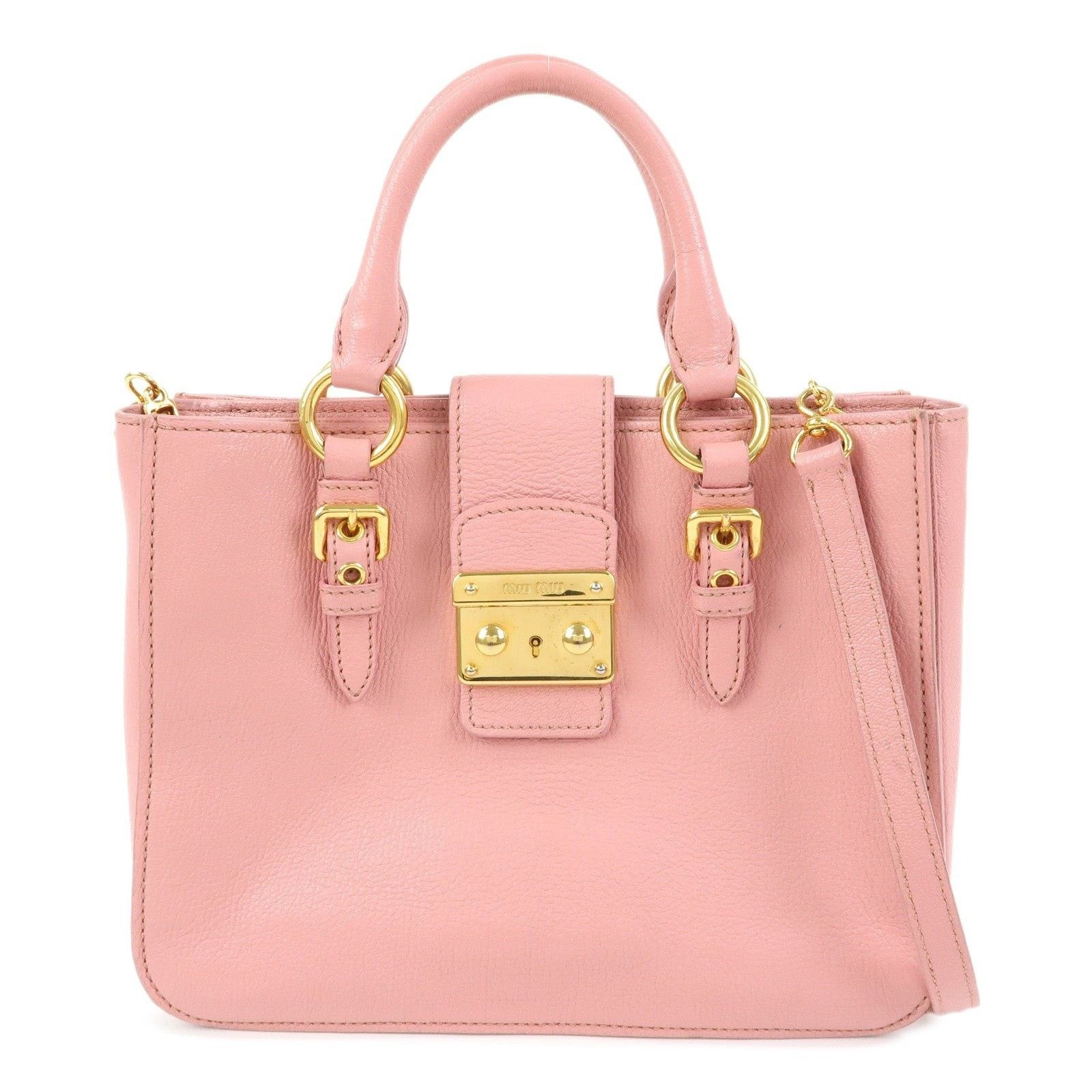 Miu Miu Miu Miu Madras Leather Shoulder Bag Pink Size ONE SIZE - 1 Thumbnail