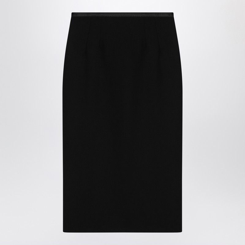 スカート DOLCE&GABBANA BLACK PENCIL SKIRT IN WOOL CREPE Wool crepe midi pencil skirt in Black for Women | Dolce&Gabbana®