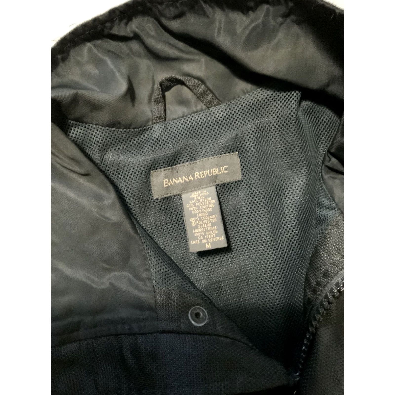 Banana Republic VINTAGE Banana Republic Tech Jacket Black Sz.M Men's Zip Button Soft Shell Coolmax Size US M / EU 48-50 / 2 - 7 Thumbnail