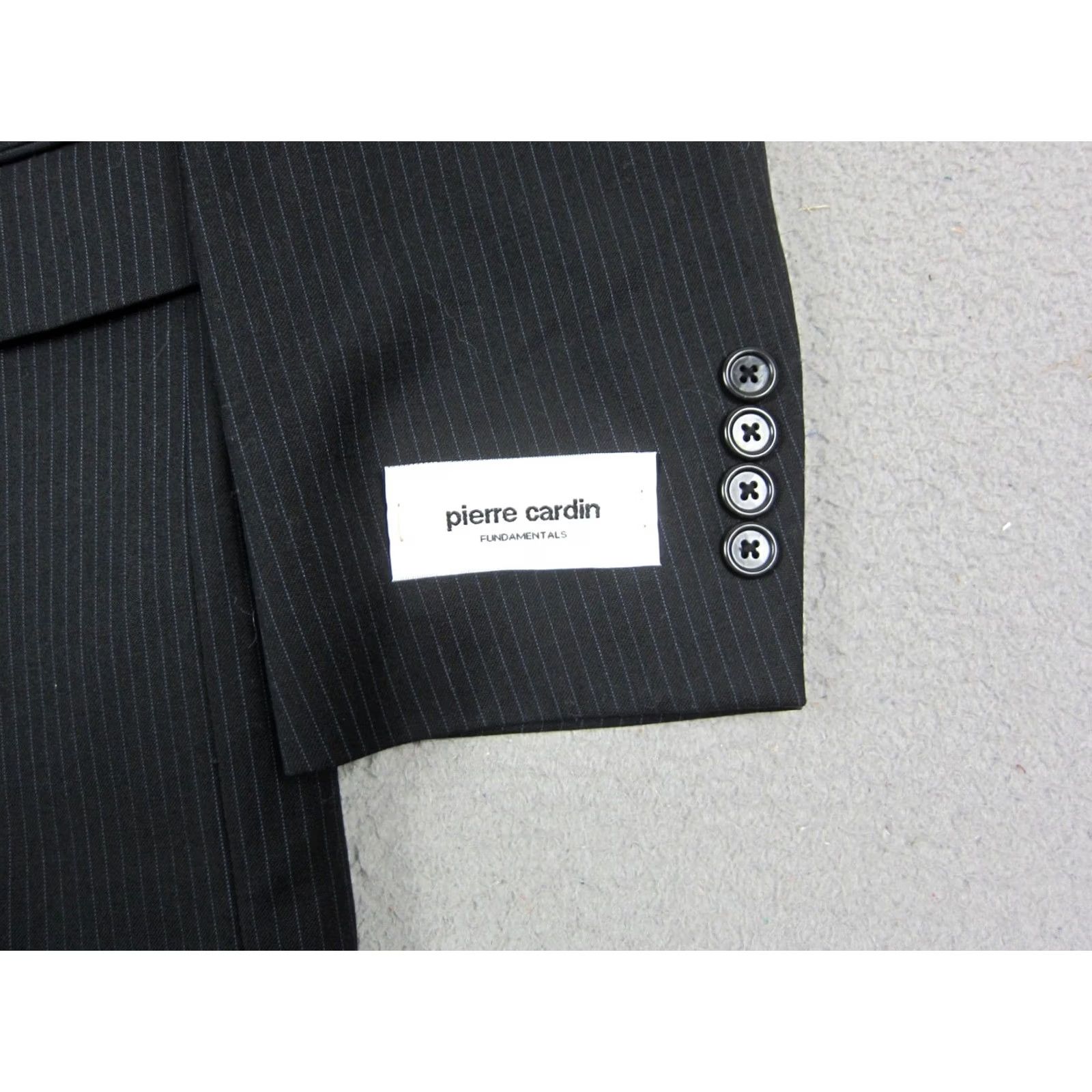Pierre Cardin Pierre Cardin Blazer Jacket Mens 42S Black Striped Wool Regular Jacket Coat Men Black Striped Wool Blazer 90s Mens Size 42R - 3 Thumbnail
