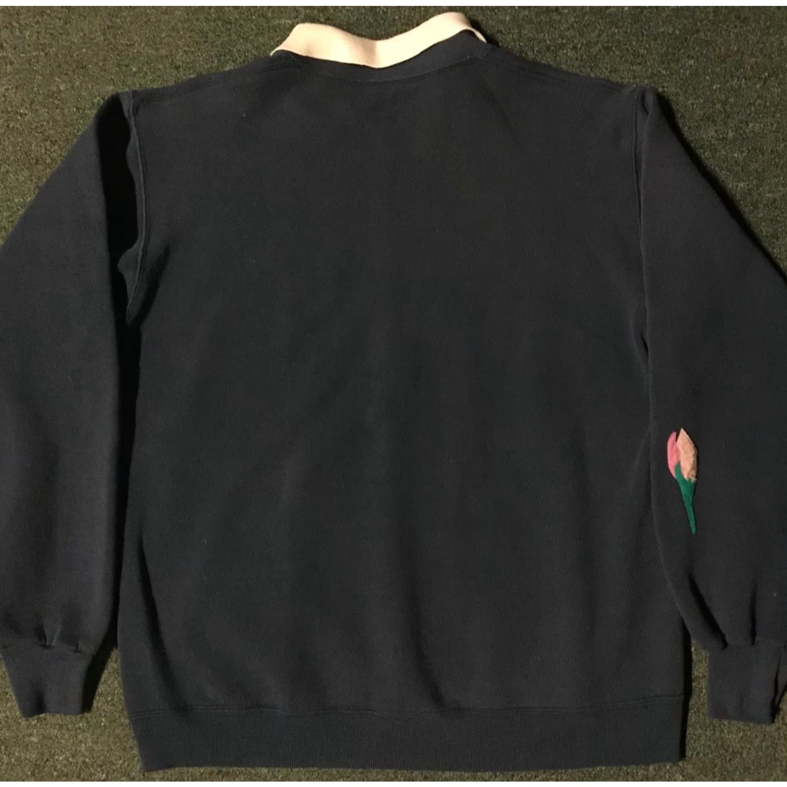 Jerzees VINTAGE Jerzees Sweatshirt Collared 80s 90s Navy Blue M USA Flowers Grunge Hip Hop Outdoor Sports Vintage 80s 90s Mens Shirt Pullover Long Sleeve USA Size US M / EU 48-50 / 2 - 7 Thumbnail