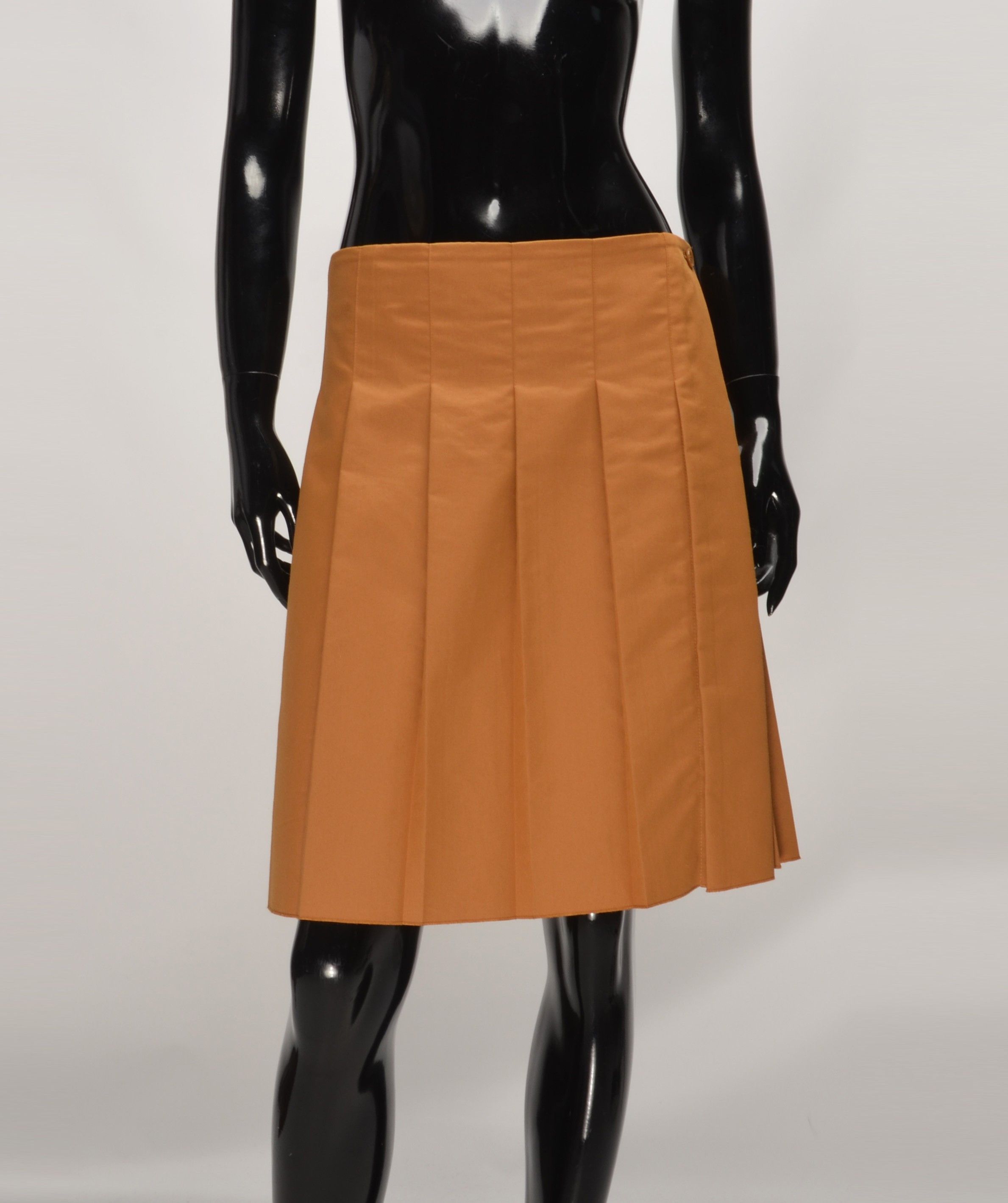 Cos Cos Mustard Wrap Pleated Mini Skirt Size 30" / US 8 / IT 44 - 2 Thumbnail