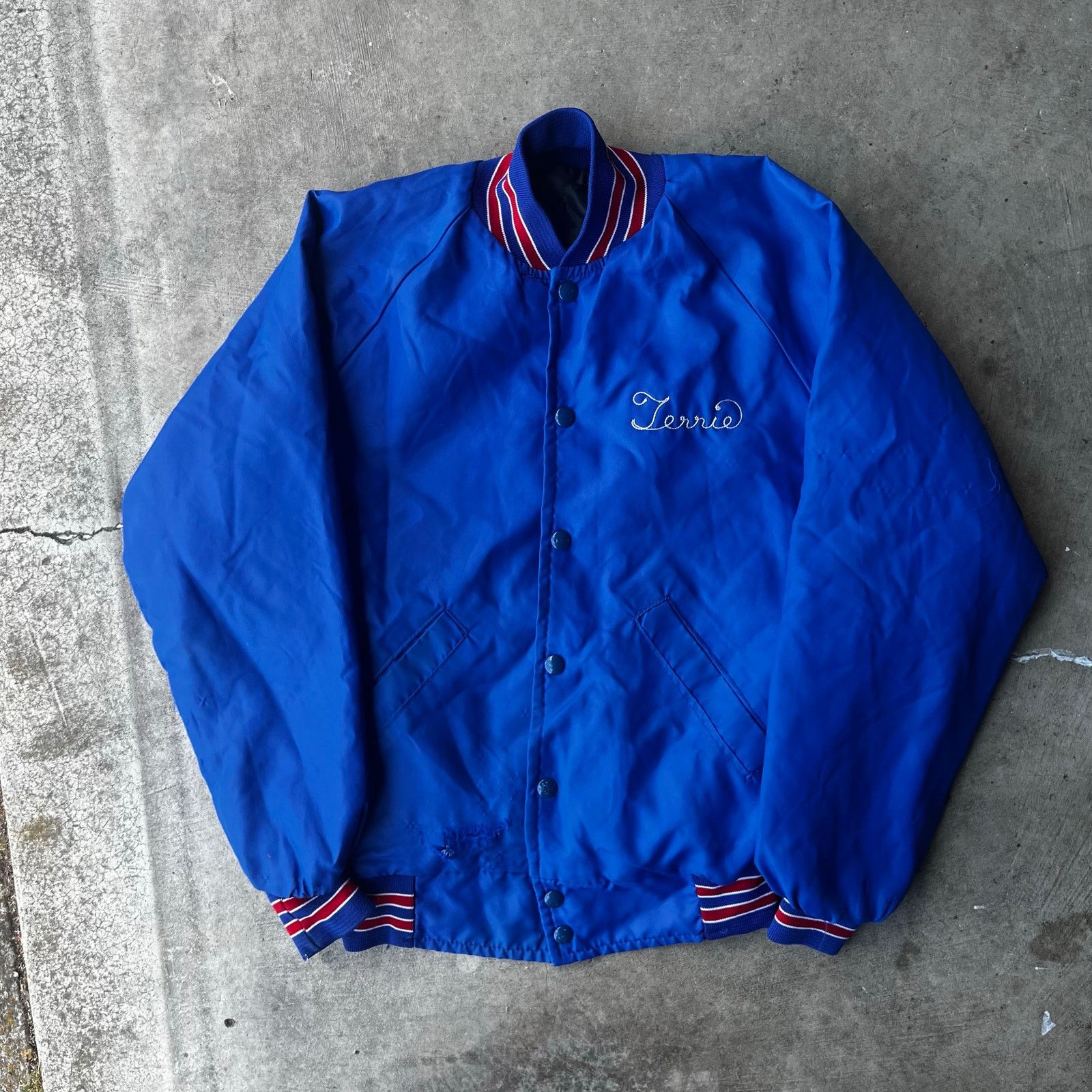 Vintage VINTAGE 70S CHAIN STITCH SATIN JACKET SOFTBALL BLUE MEDIUM Size US M / EU 48-50 / 2 - 2 Thumbnail