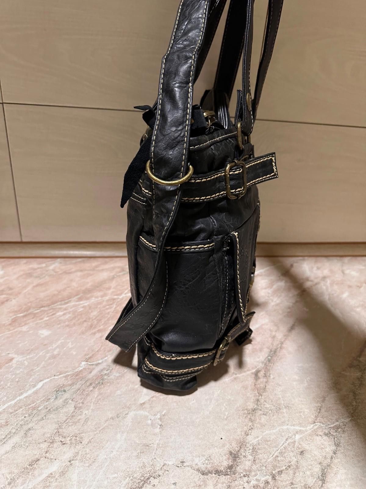Diesel Vintage Y2K Rare Diesel Black Leather ShoulderBag Size ONE SIZE - 5 Thumbnail