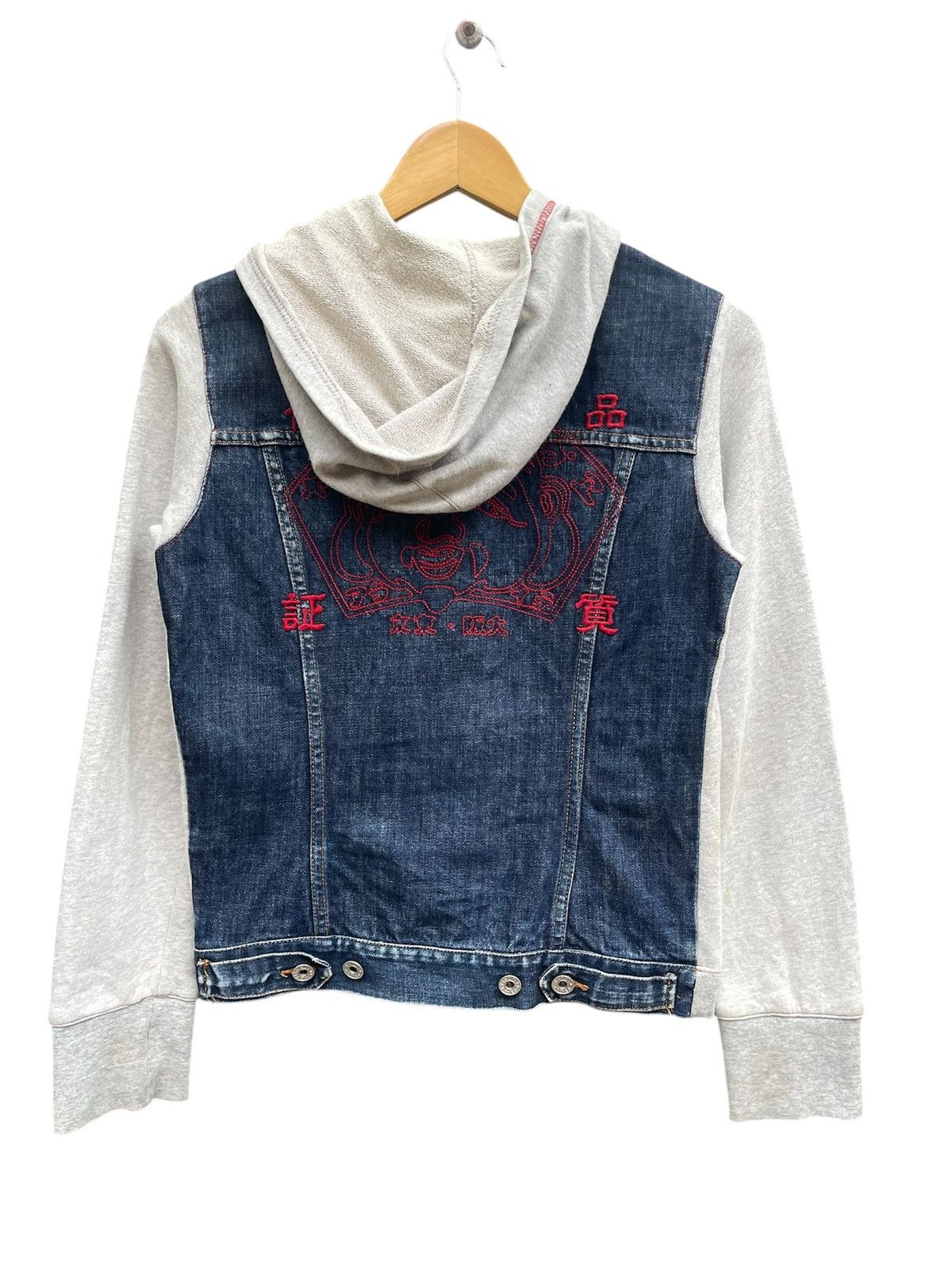 Evisu Rare Evisu Bonsai Hood Jacket Denim Back Panel Made in Italy Size S / US 4 / IT 40 - 1 Thumbnail