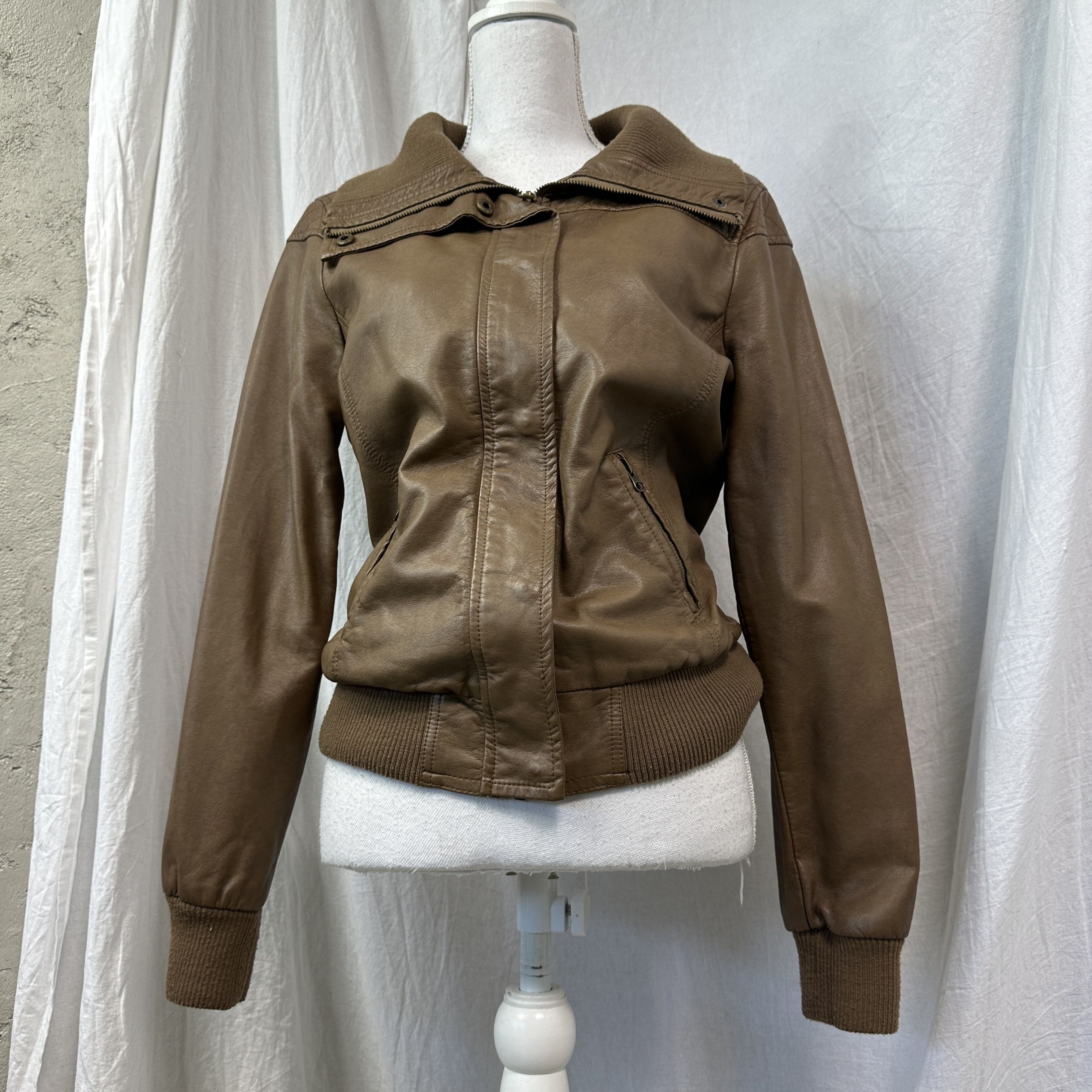 Vintage Vintage Leather Biker Moto Racing Brown Jacket 00s Size US M / EU 48-50 / 2 - 2 Thumbnail