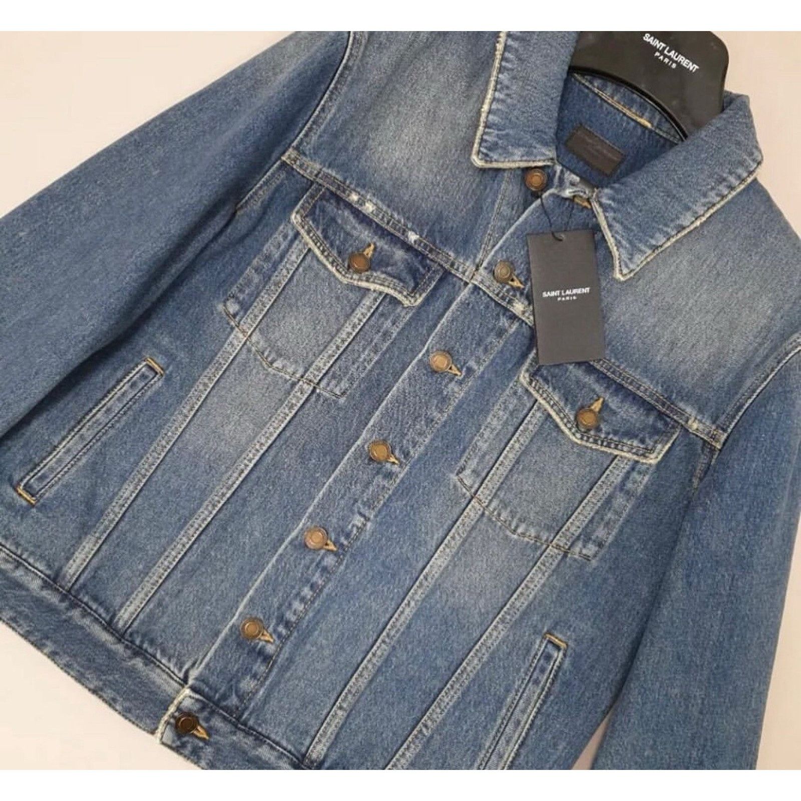 Saint Laurent Paris NWT SAINT LAURENT Denim Blue Jacket Sz.M Size M / US 6-8 / IT 42-44 - 4 Thumbnail