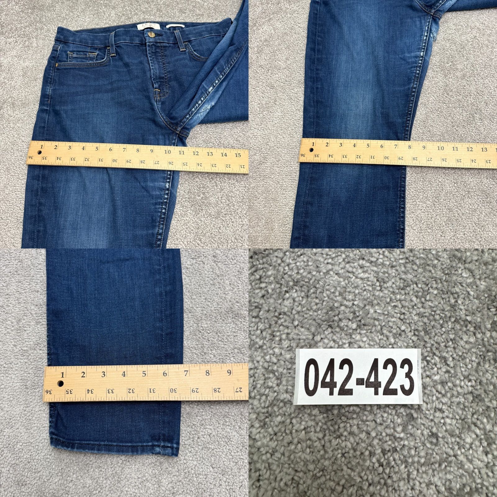 7 For All Mankind Jen7 7 For All Mankind Slim Boyfriend Denim Jeans Womens 12 Dark Wash Distressed - Minor Size 34" / US 12 / IT 48 - 10 Thumbnail