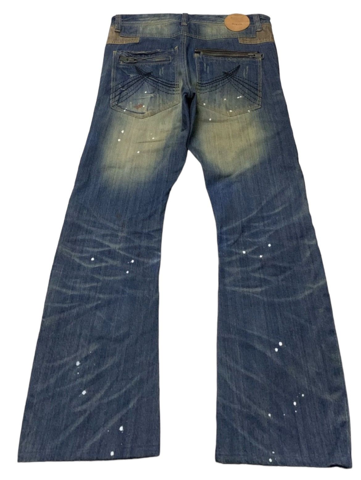 Hysteric Glamour Beguin Kyoto Japan Muddy Boro Distressed Flared Jeans Size US 32 / EU 48 - 2 Thumbnail